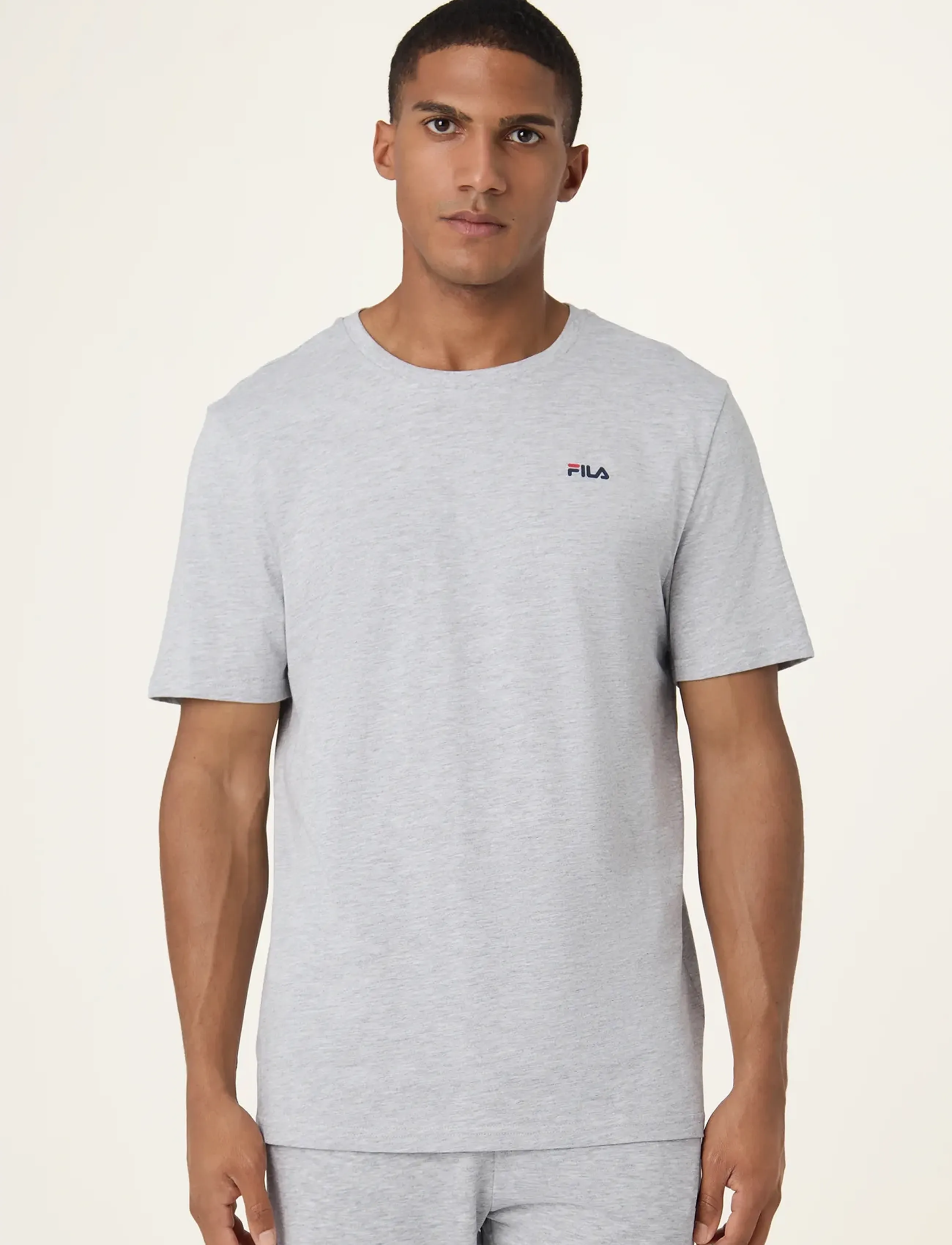 FILA - BROD tee / double pack - madalaimad hinnad - black-light grey melange - 2