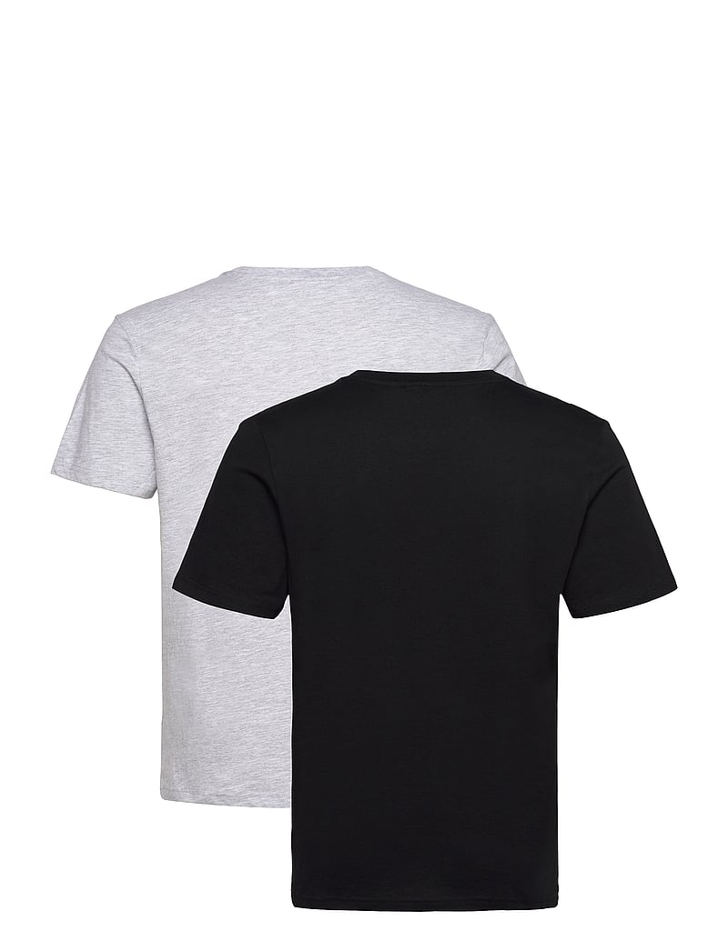 FILA - BROD tee / double pack - oberteile & t-shirts - black-light grey melange - 5