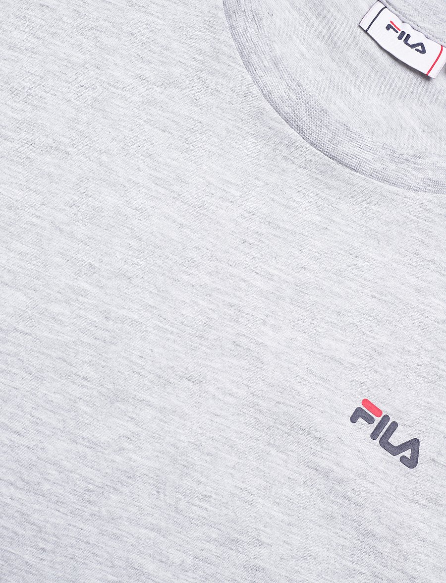 FILA - BROD tee / double pack - t-shirts - black-light grey melange - 3