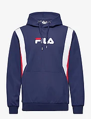 FILA - BOGNO regular hoody - hoodies - medieval blue-bright white-true red - 0