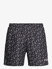 FILA - SEOUL AOP beach shorts - swim shorts - black praisley aop - 0