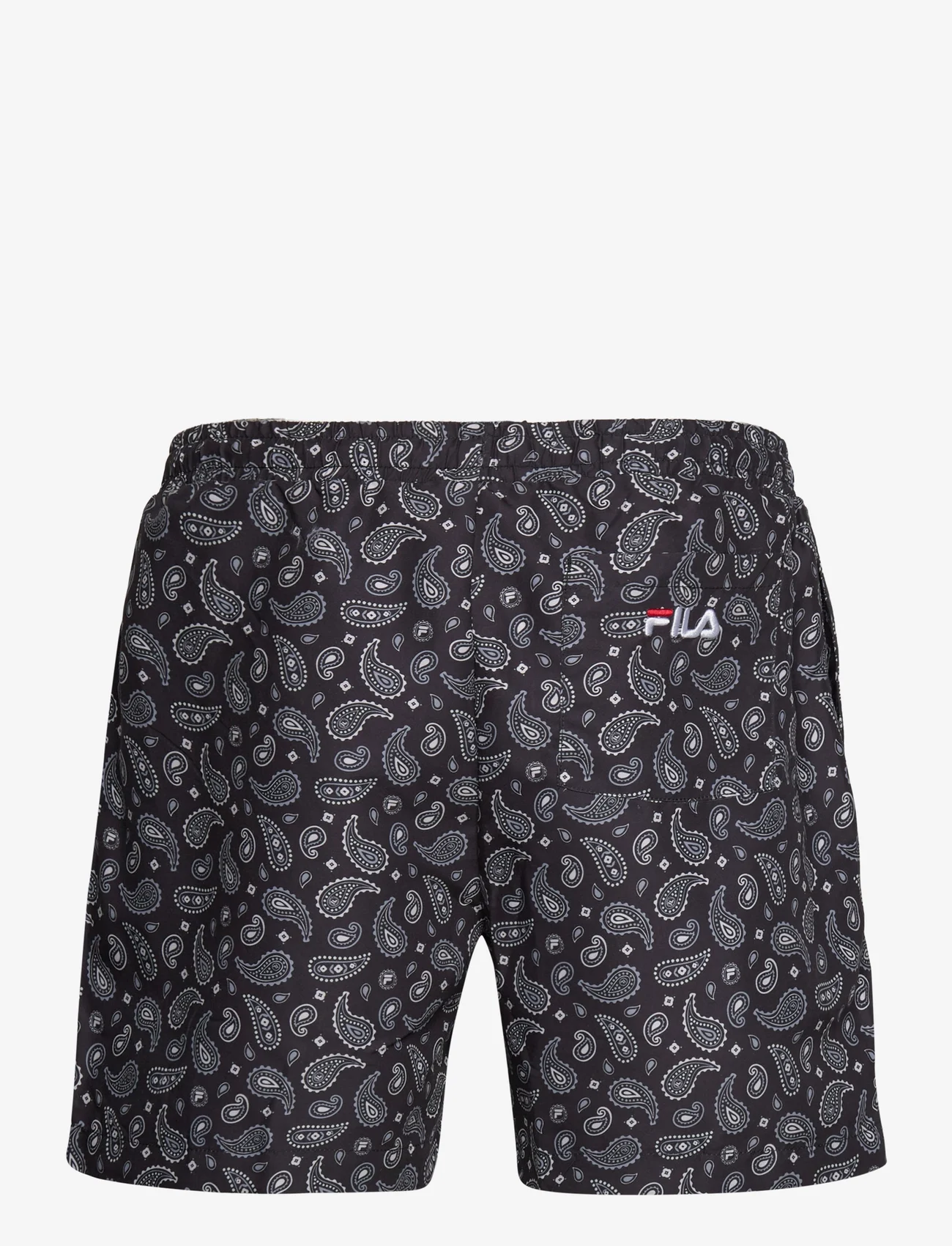 FILA - SEOUL AOP beach shorts - badbyxor - black praisley aop - 1