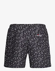 FILA - SEOUL AOP beach shorts - laveste priser - black praisley aop - 1