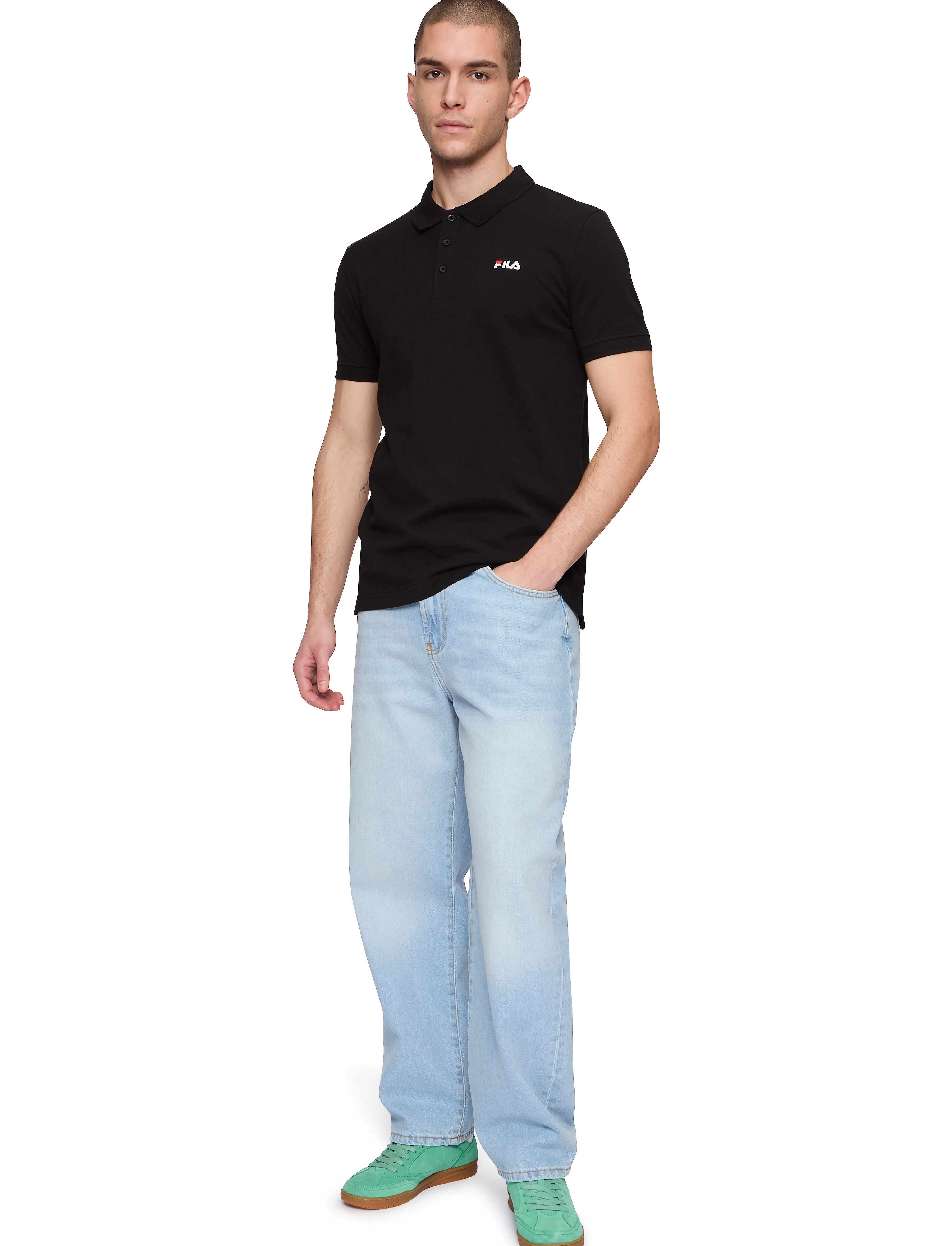FILA Sunchon Poloshirt, M, Black, Sport Polos > Sport Short-sleeved Polos, Herre