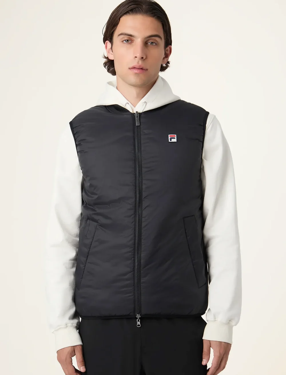 FILA - MILANO regular reversible lightweight vest - liemenės - black - 0