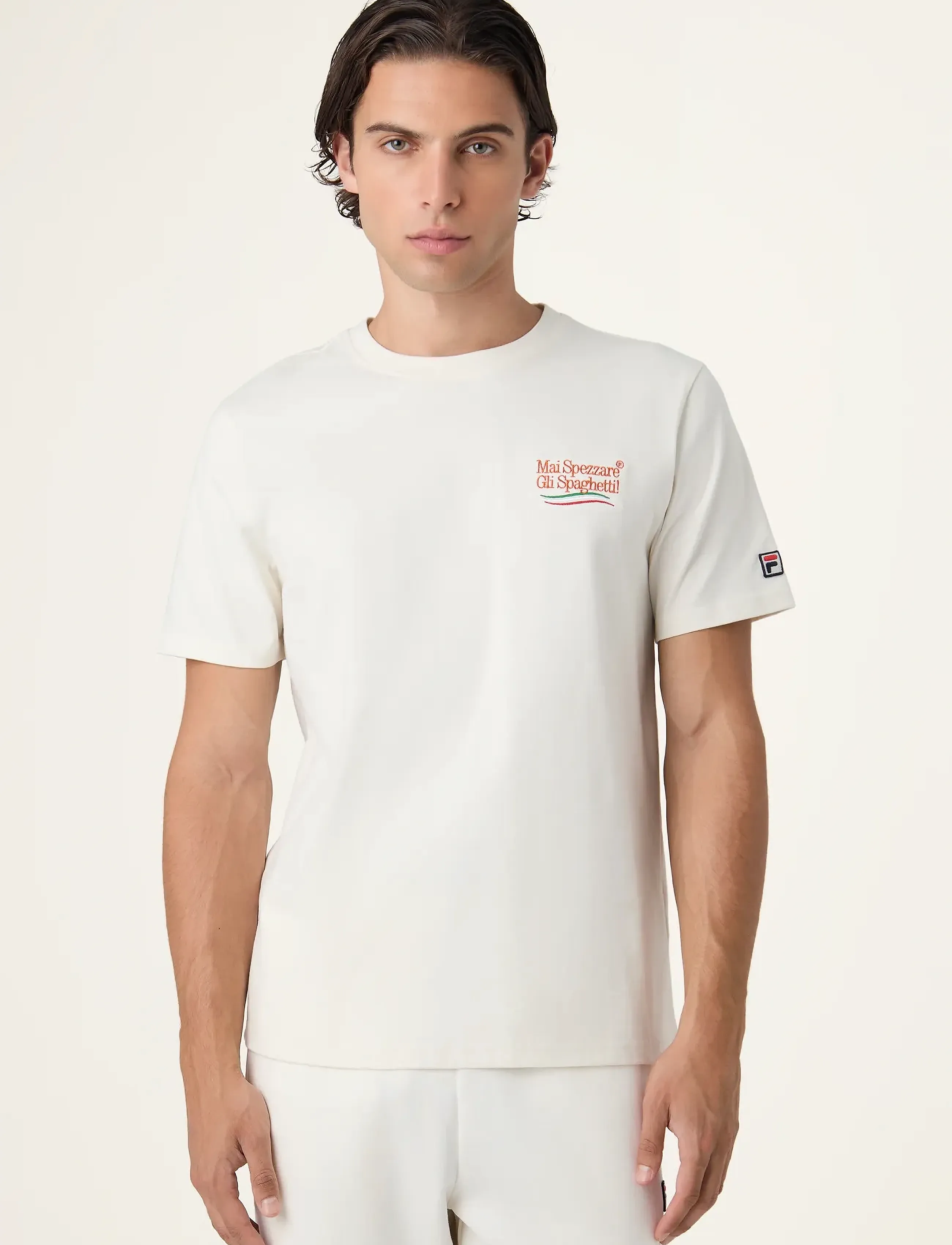 FILA Navigli Pasta Regular Graphic T-Shirt, Mænd, Grafisk T-Shirt, Cream, Str: XL