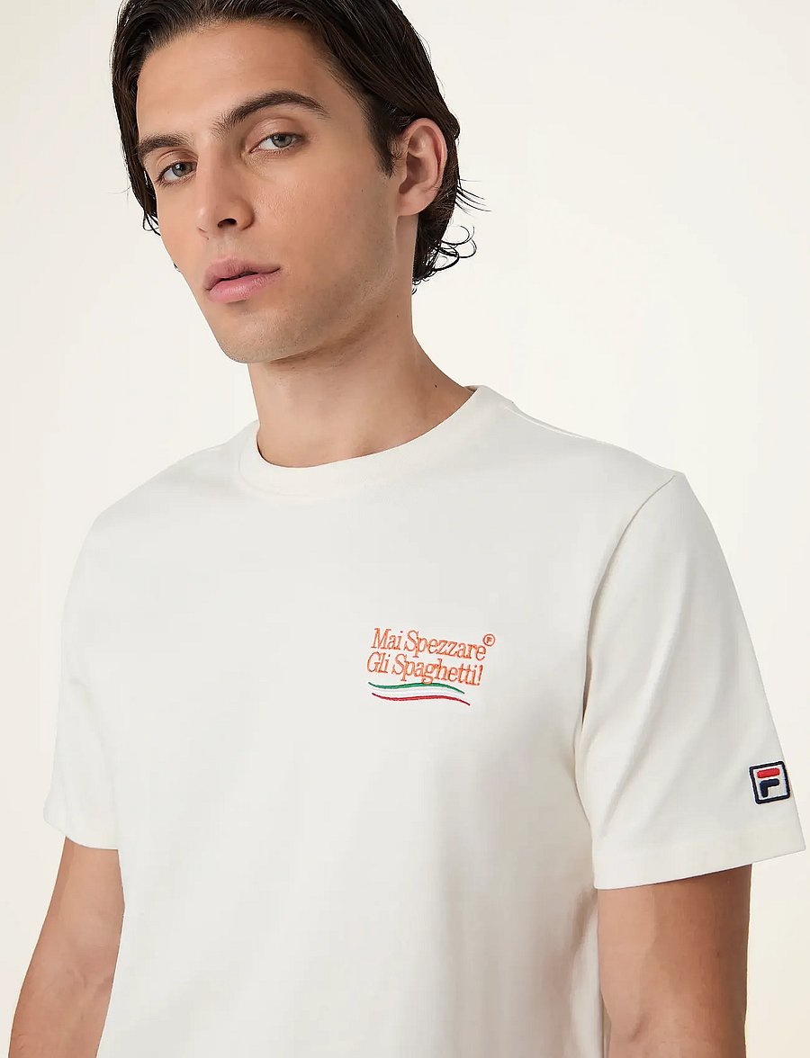 FILA - NAVIGLI PASTA regular graphic t-shirt - oberteile & t-shirts - egret - 4