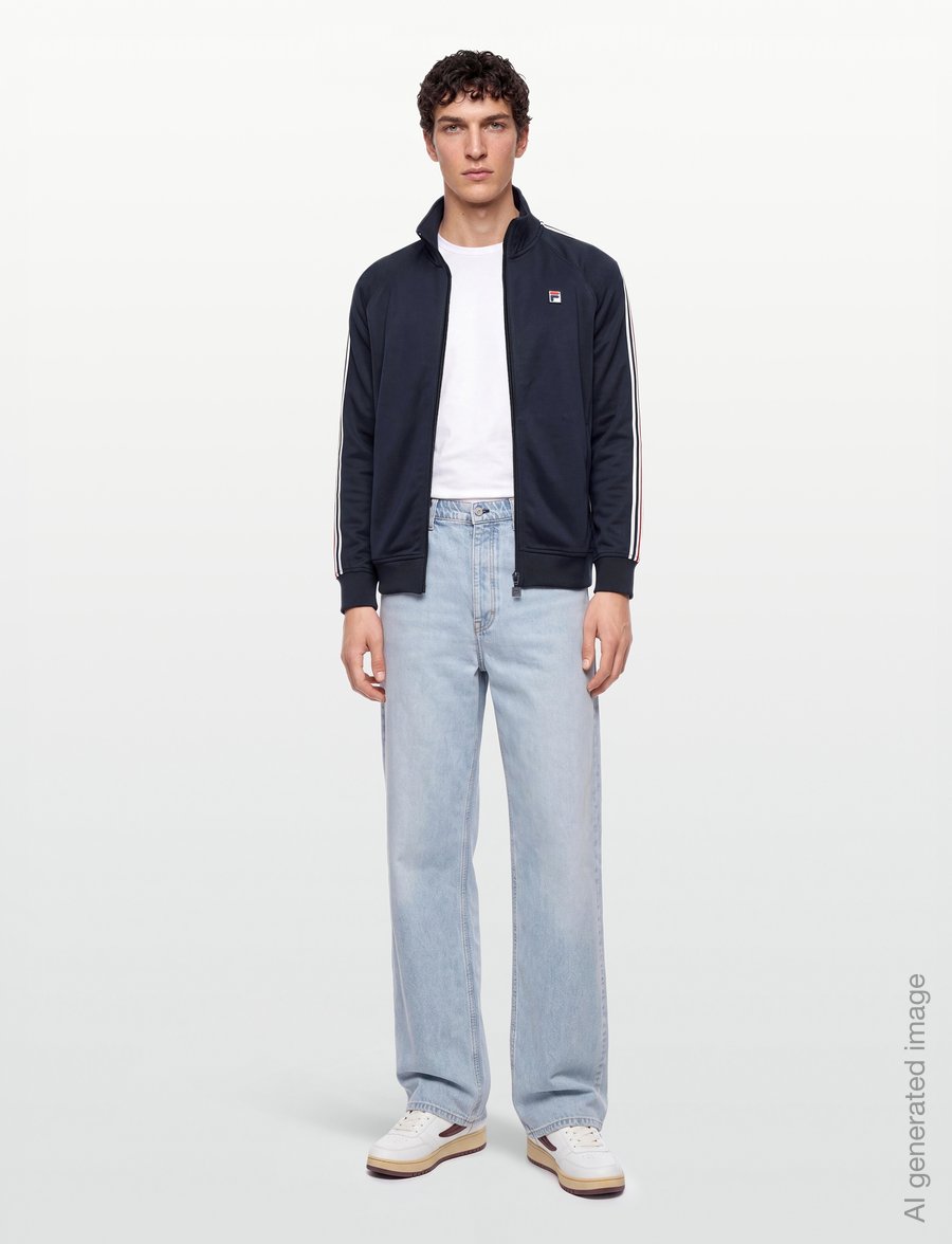 FILA - BIELLA regular taped pique track jacket - Överdelar - dark sapphire - 0
