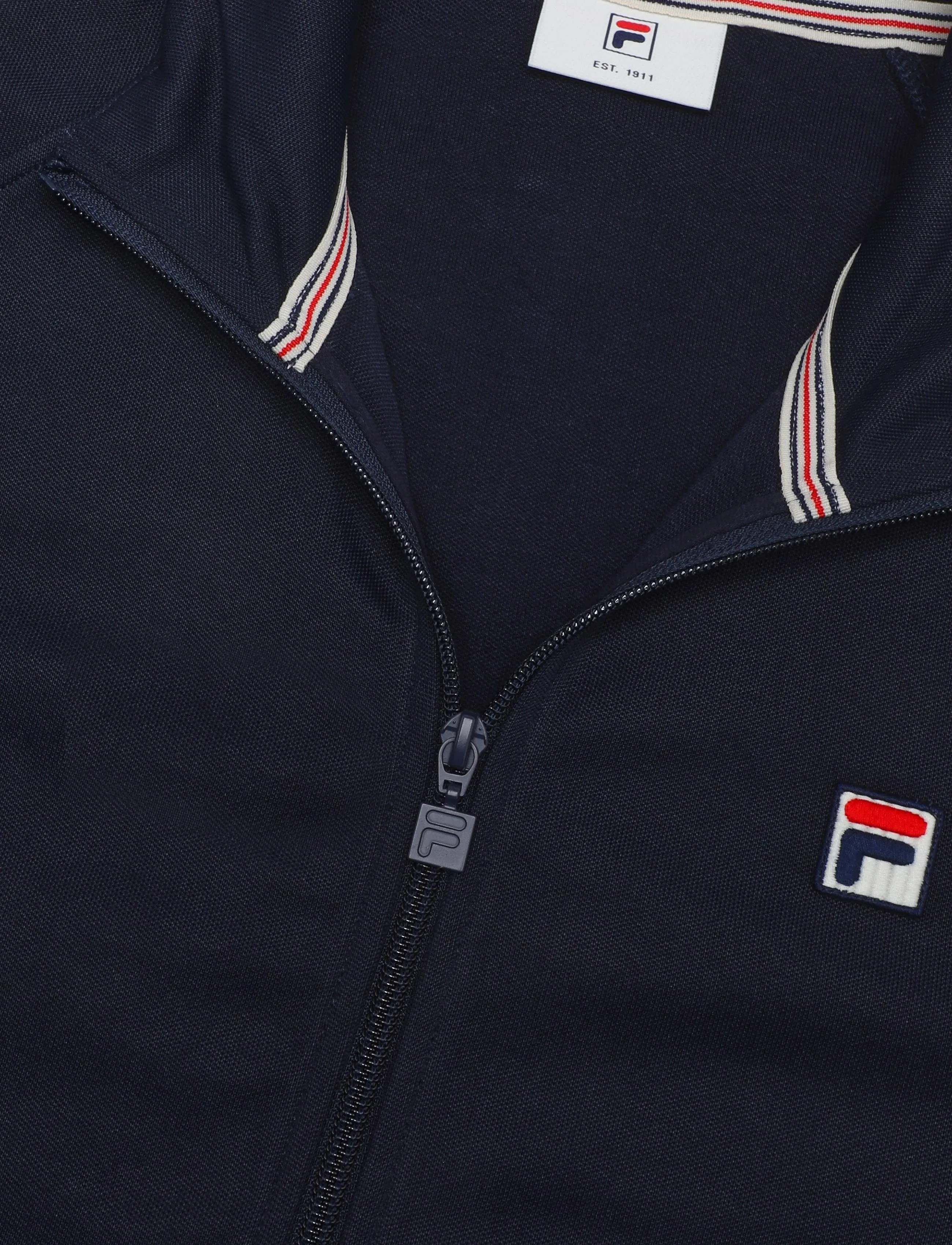 FILA - BIELLA regular taped pique track jacket - oberteile - dark sapphire - 2