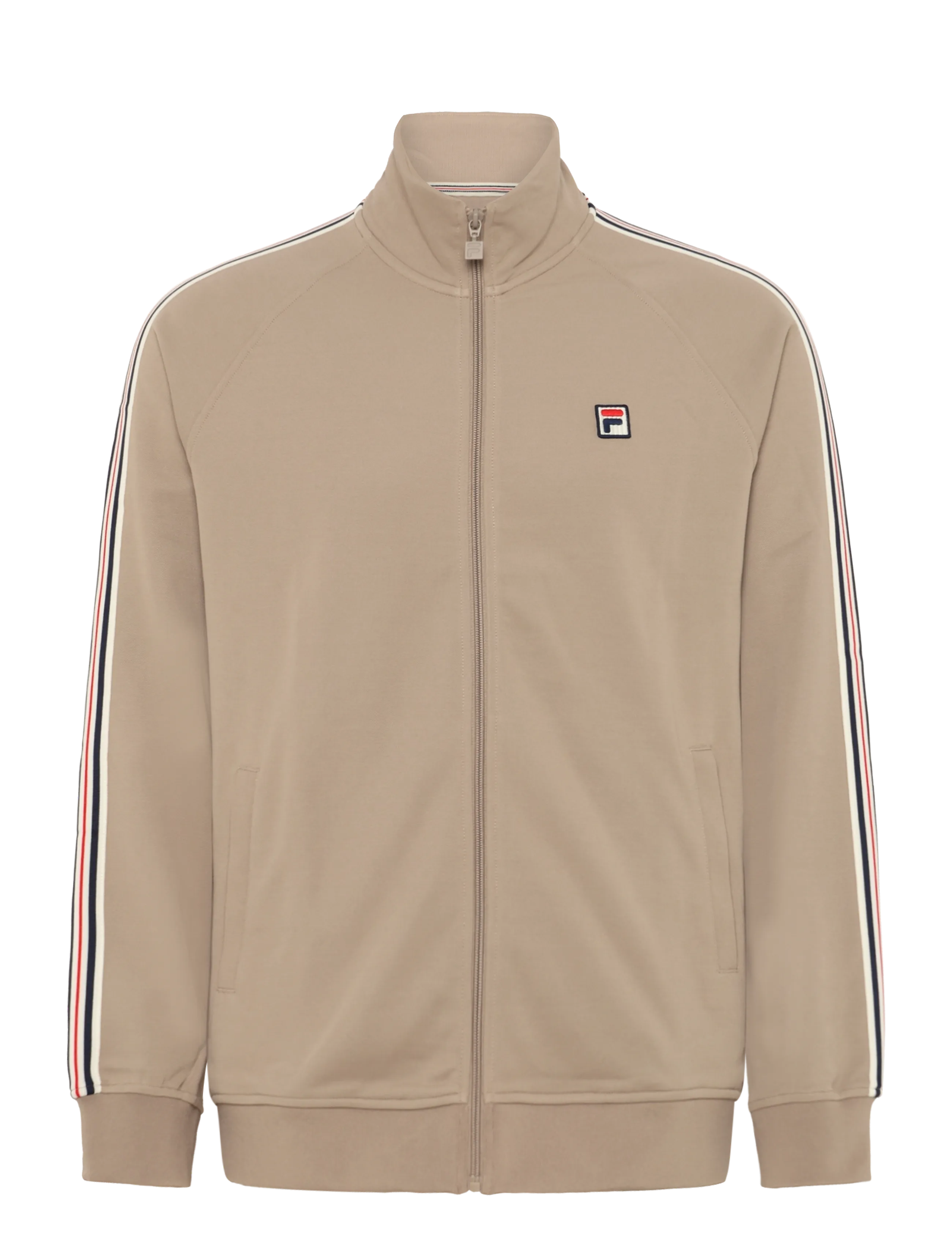 FILA BIELLA regular taped pique track jacket - Sweatshirts - WEATHERED TEAK / beige