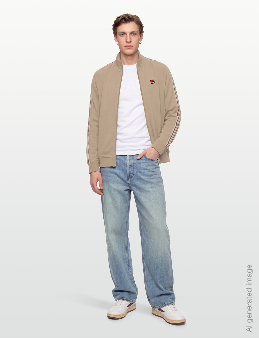 FILA - BIELLA regular taped pique track jacket - overdele - weathered teak - 0