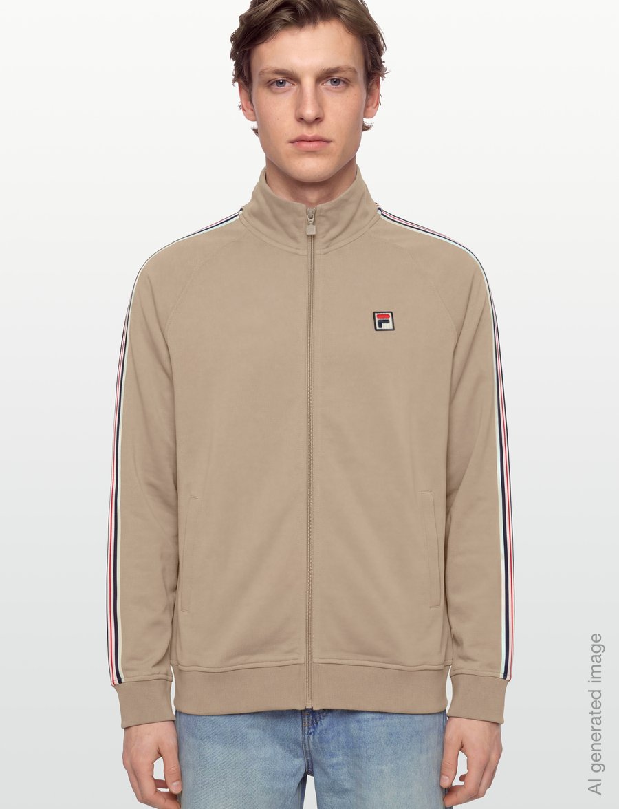 FILA - BIELLA regular taped pique track jacket - overdele - weathered teak - 3