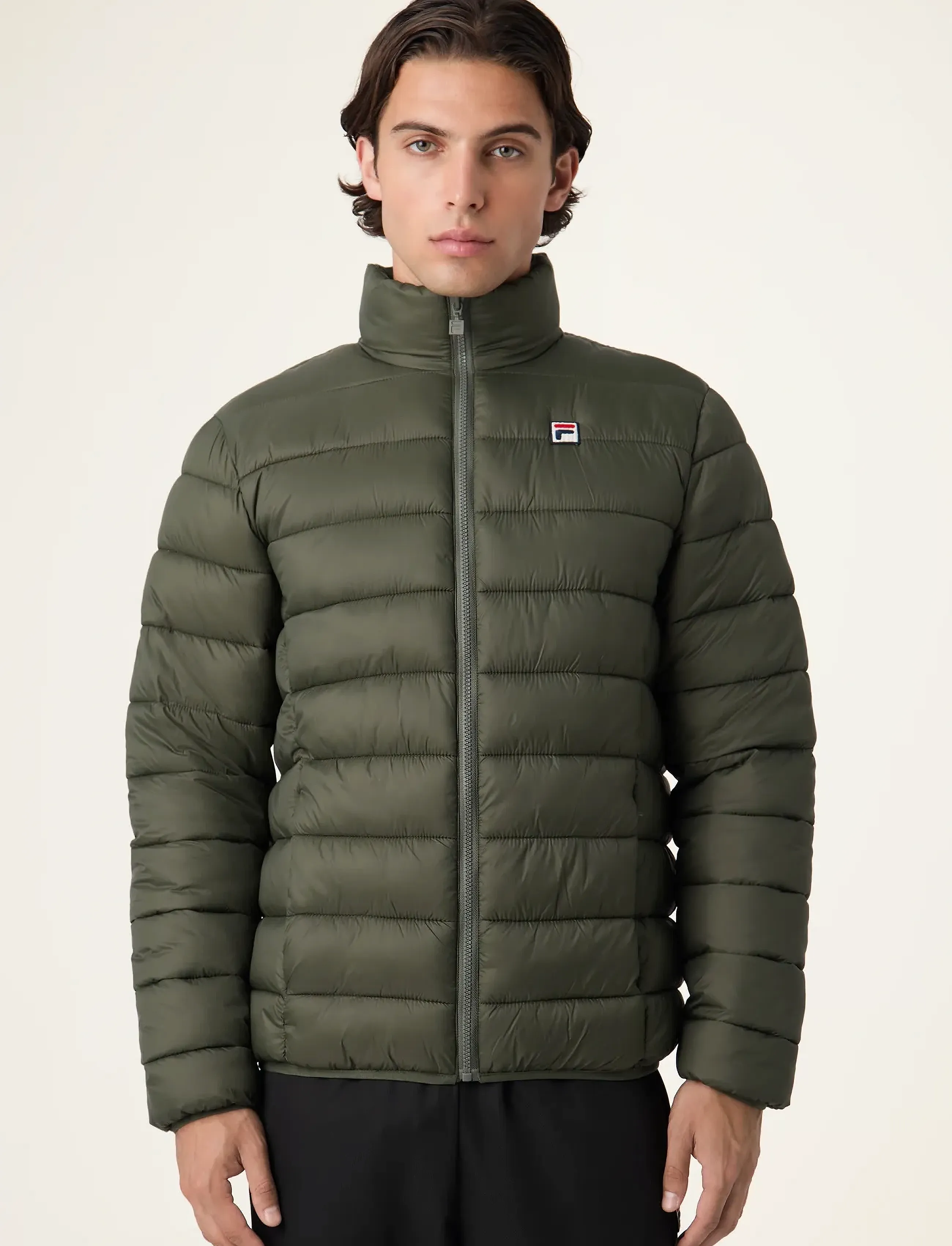 FILA Milano Regular Thin Puffer Jacket, Tynd Pufferjakke, Kakigrøn, Str: XXL