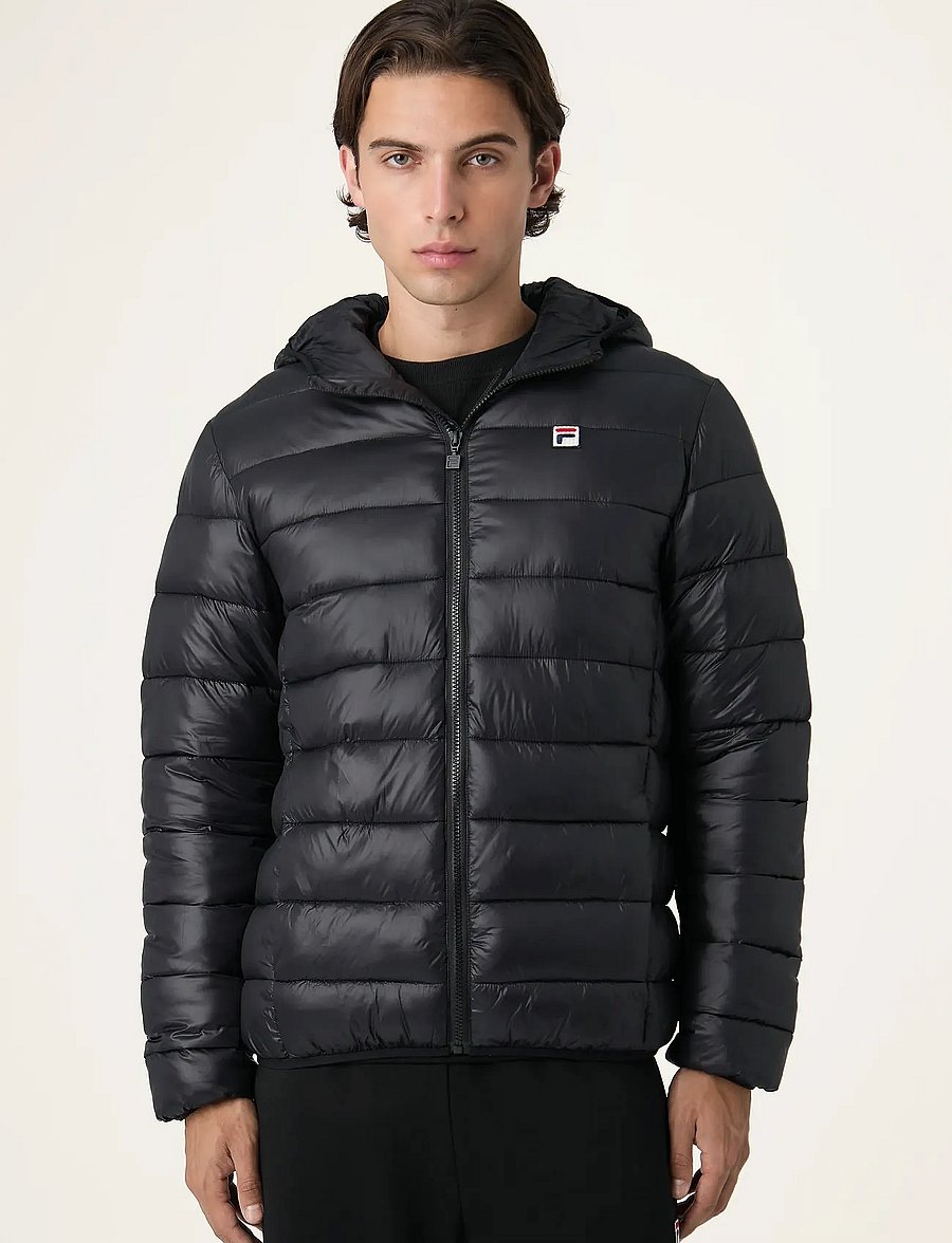 FILA - MILANO regular hooded thin puffer jacket - daunenjacken - black - 0