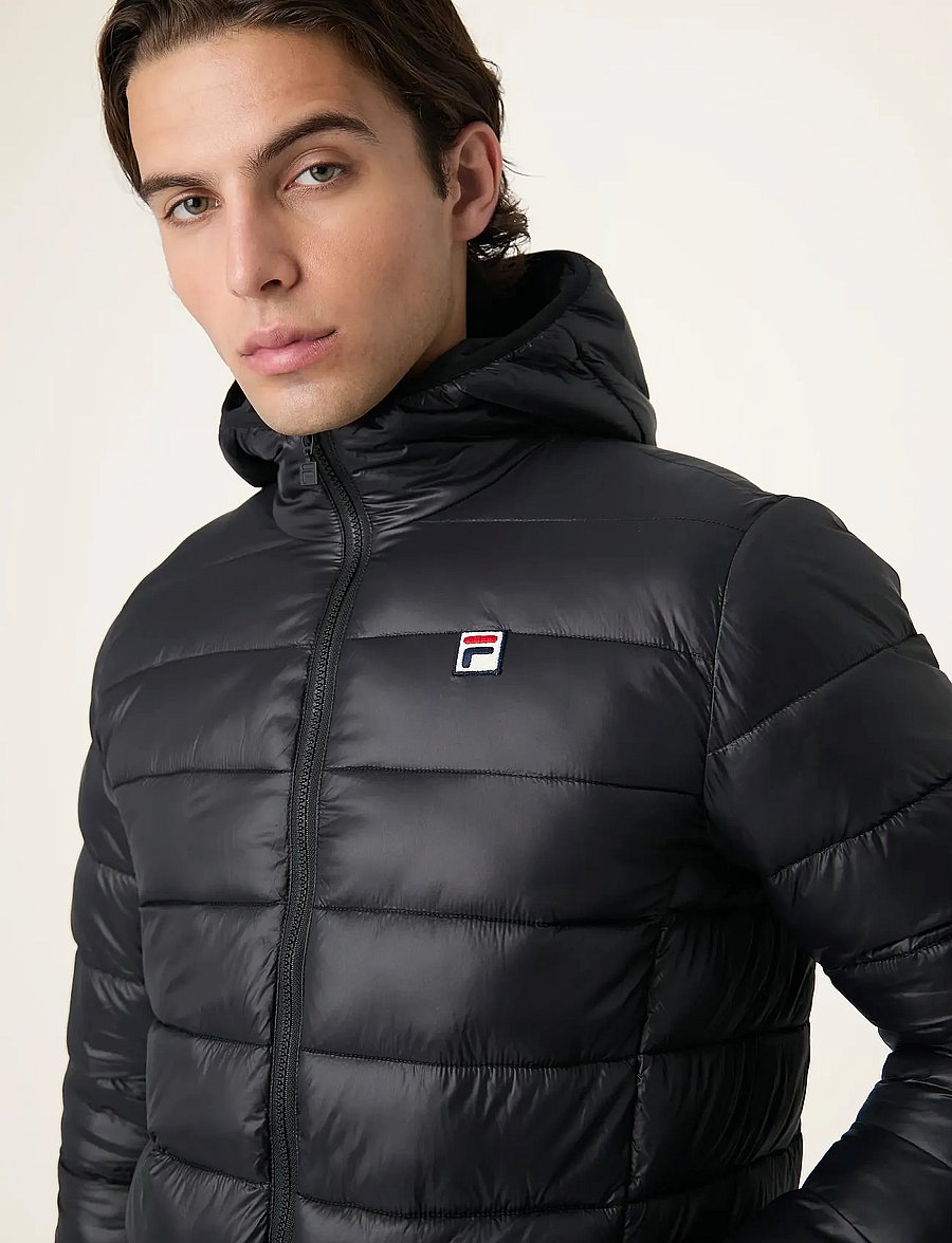 FILA - MILANO regular hooded thin puffer jacket - daunenjacken - black - 5