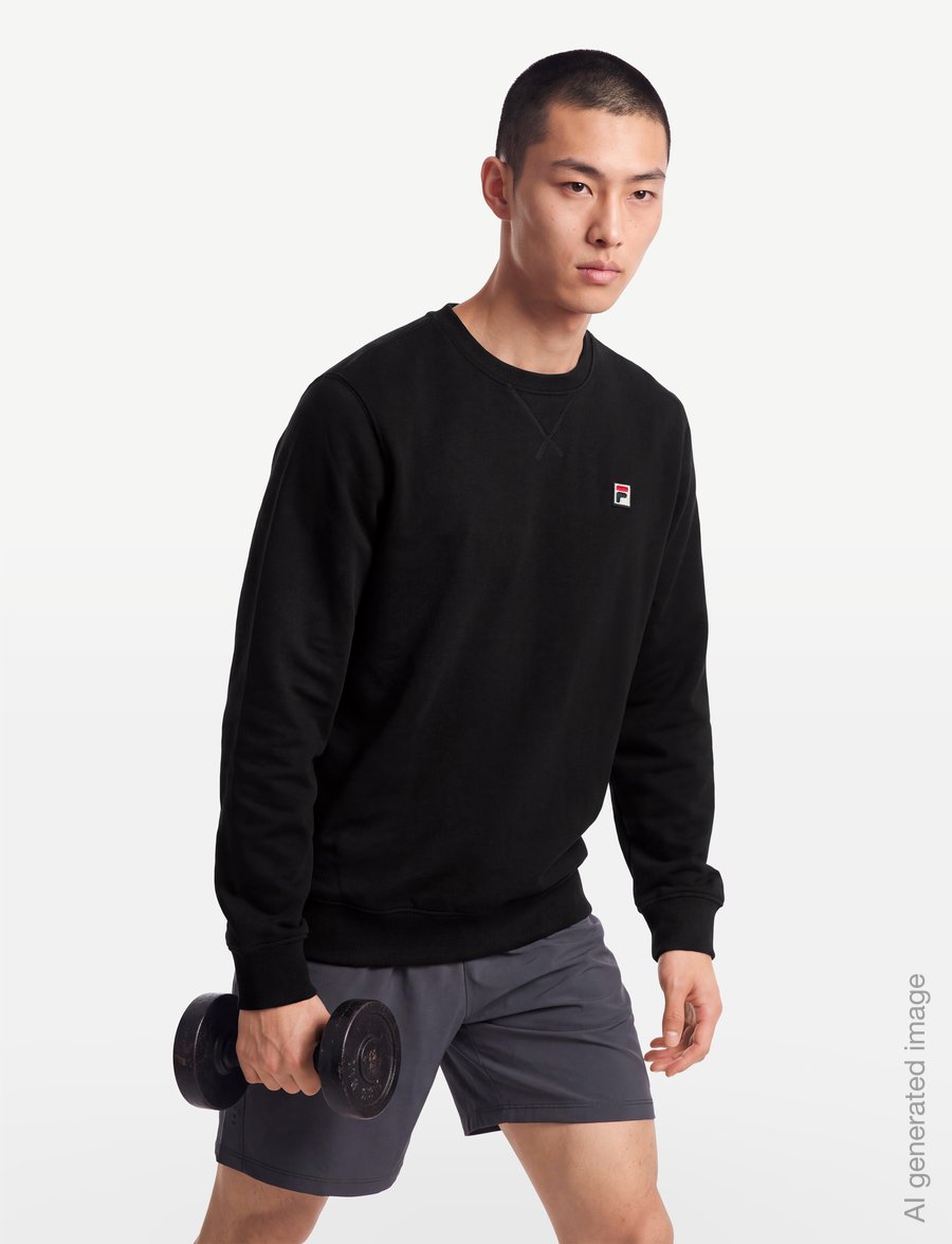 FILA - BIELLA regular crewneck sweatshirt - tops - black - 3