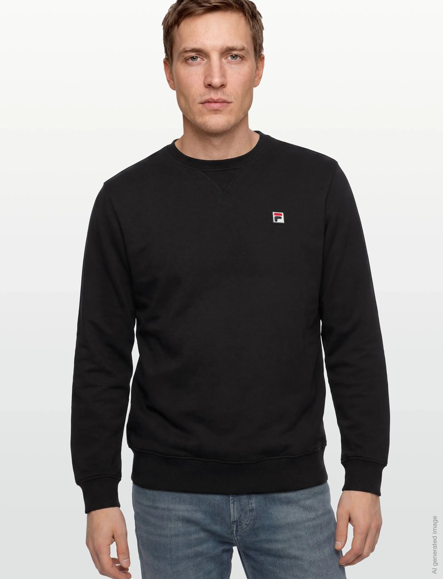 FILA - BIELLA regular crewneck sweatshirt - oberteile - black - 3