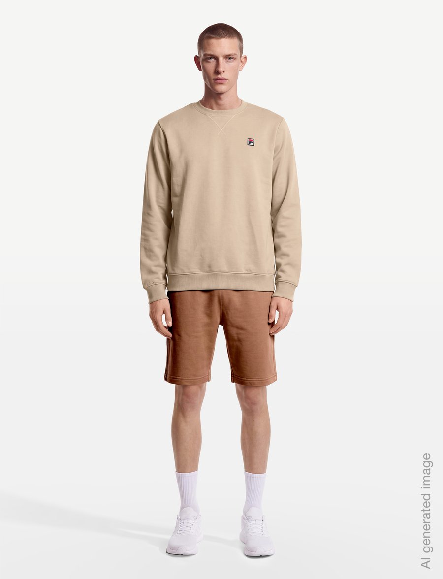 FILA - BIELLA regular crewneck sweatshirt - oberteile - white pepper - 0