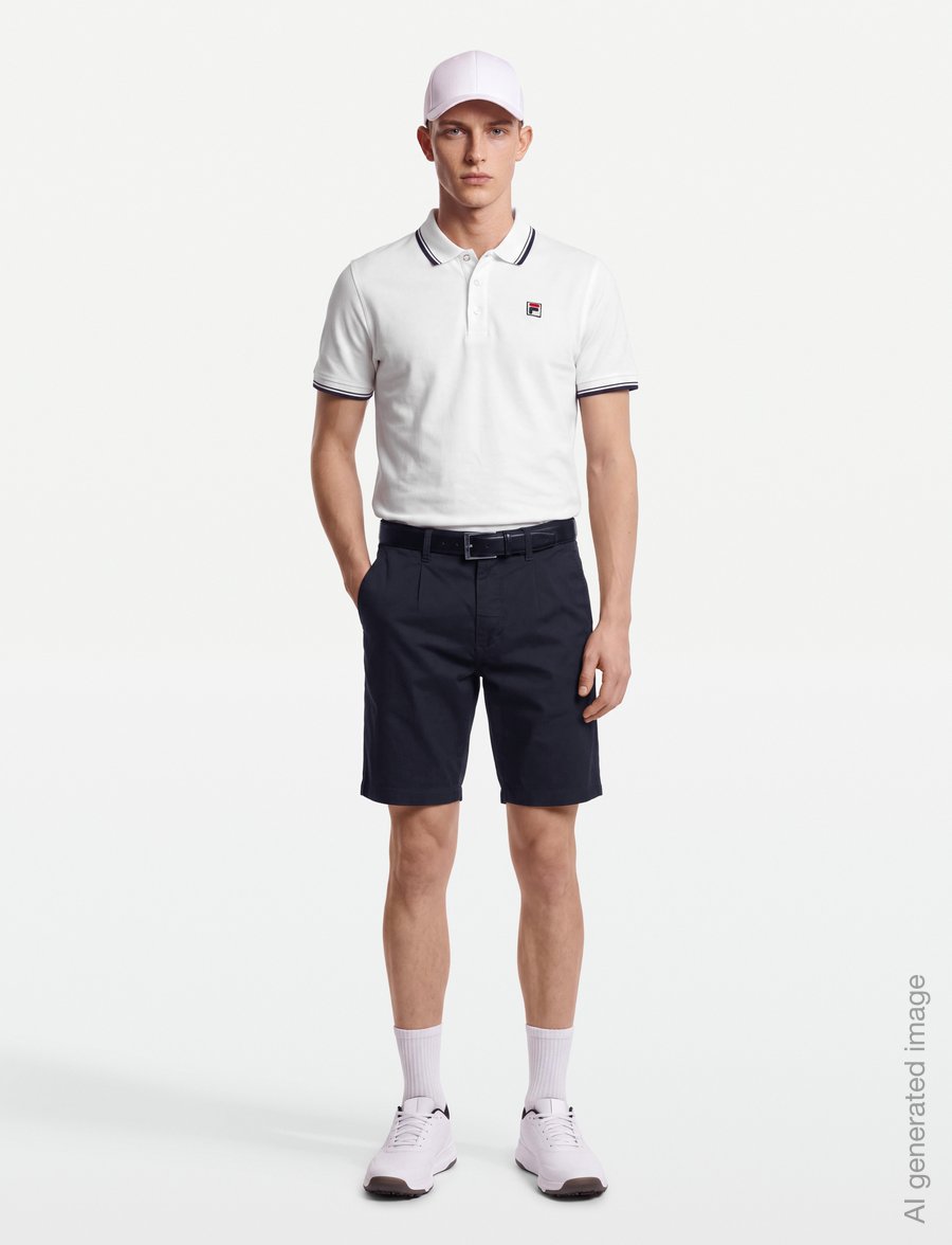 FILA - BIELLA regular tipped polo shirt - alussärgid ja t-särgid - bright white - 0