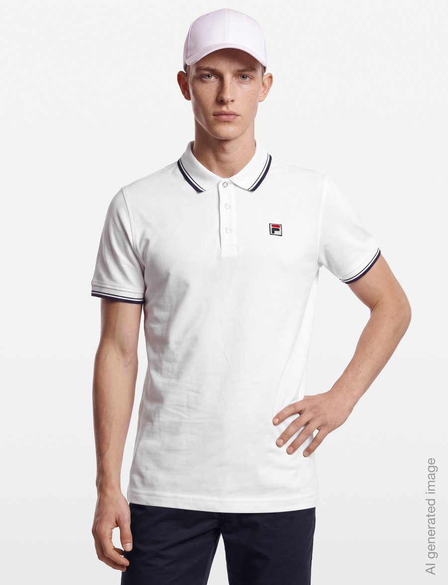 FILA - BIELLA regular tipped polo shirt - alussärgid ja t-särgid - bright white - 3