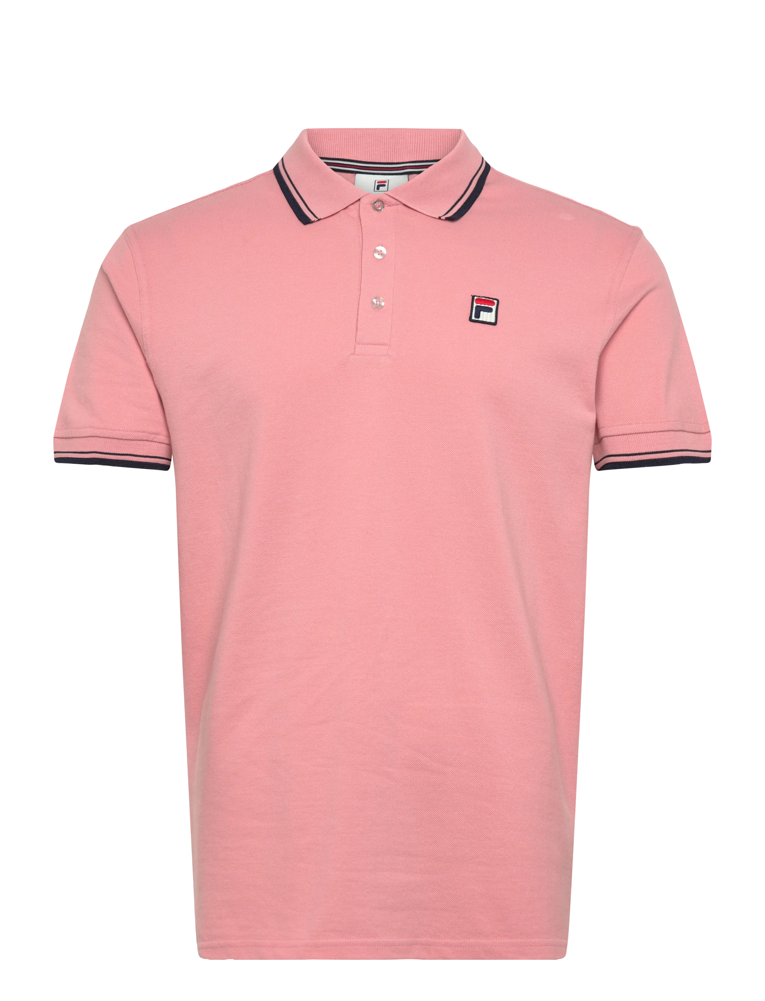 FILA Biella Regular Tipped Polo Shirt, Mænd, Poloshirt Med Striber, Pink, Str: M