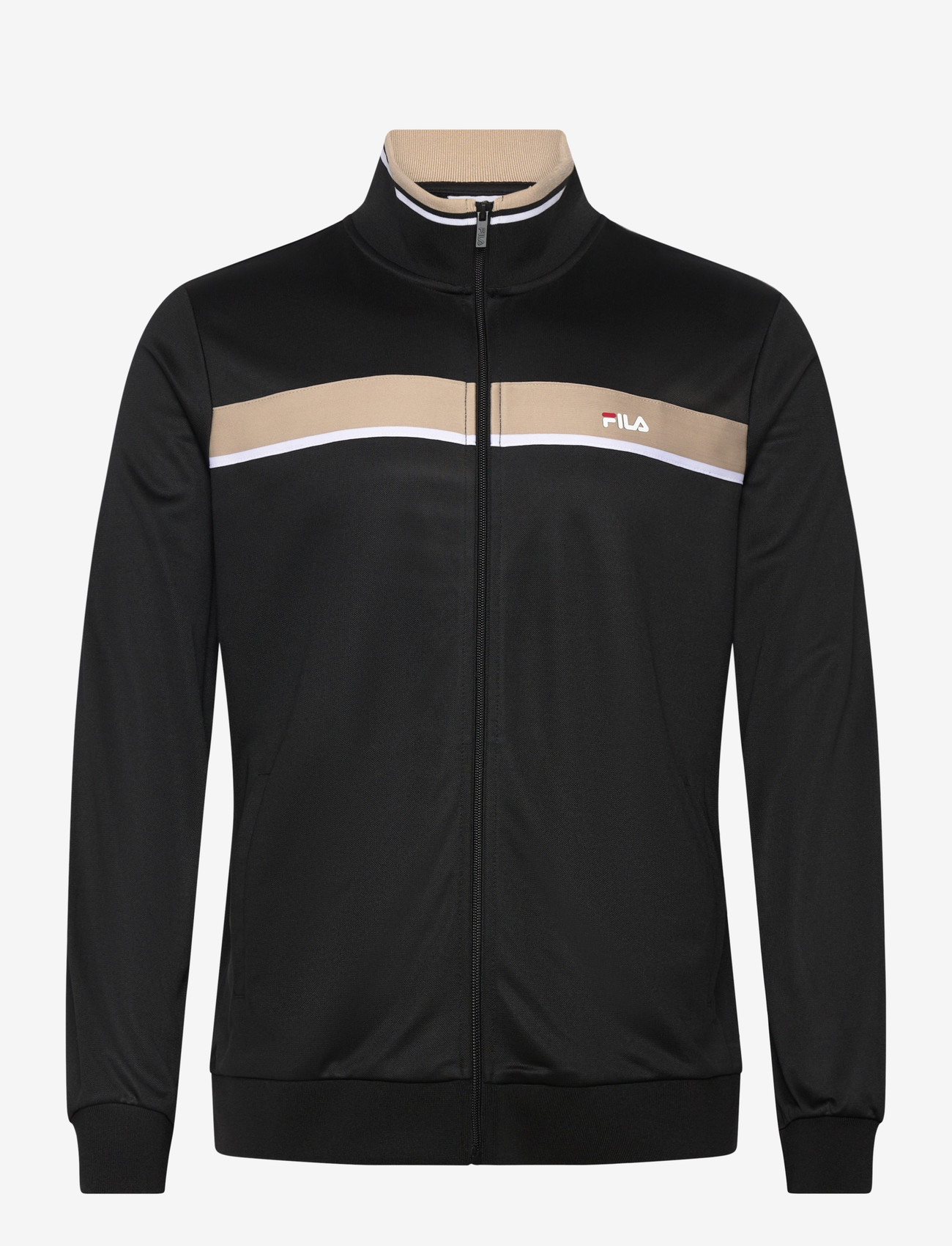 FILA - SAGANO regular taped track jacket - tops - black-white pepper - 0