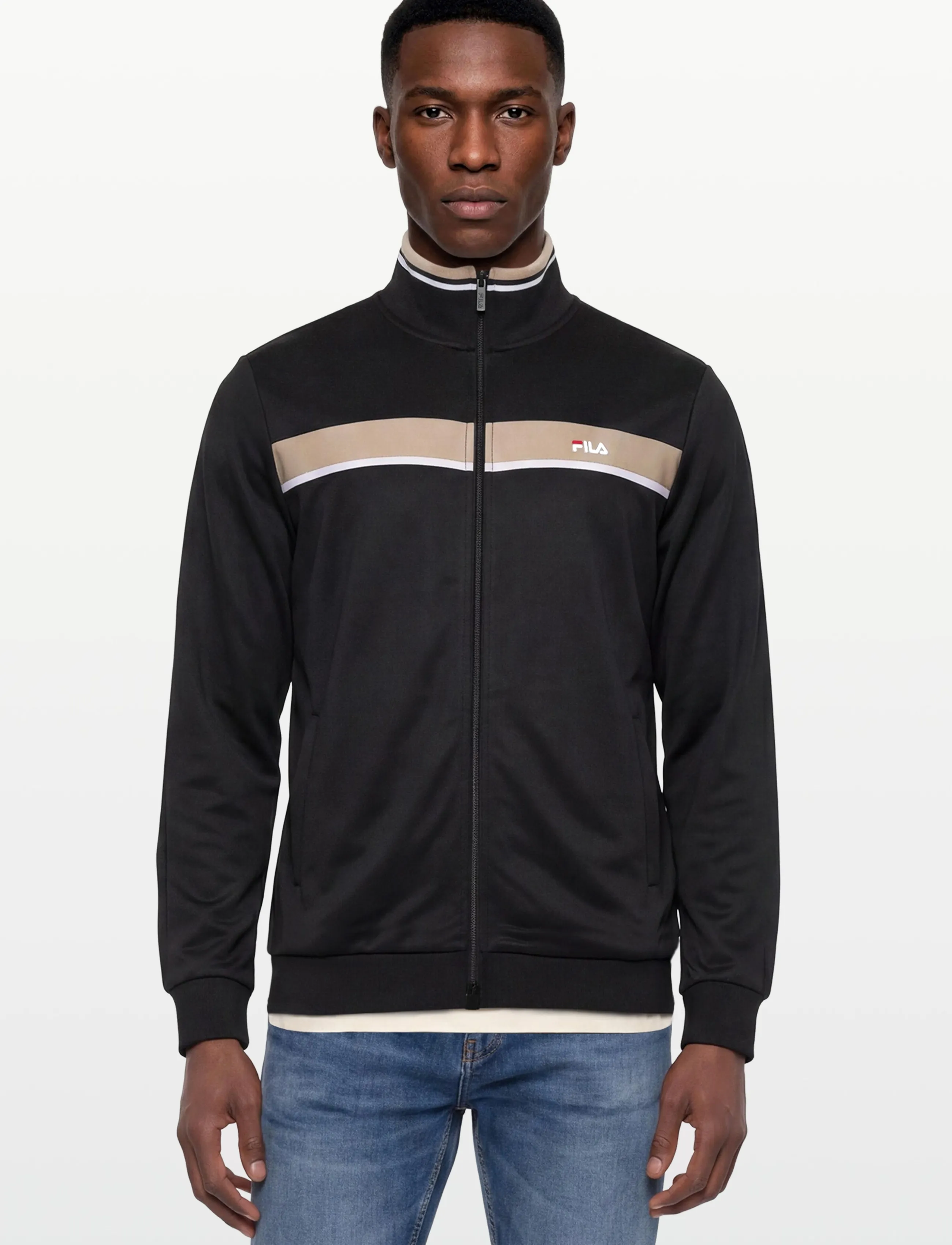FILA - SAGANO regular taped track jacket - sport - black-white pepper - 3