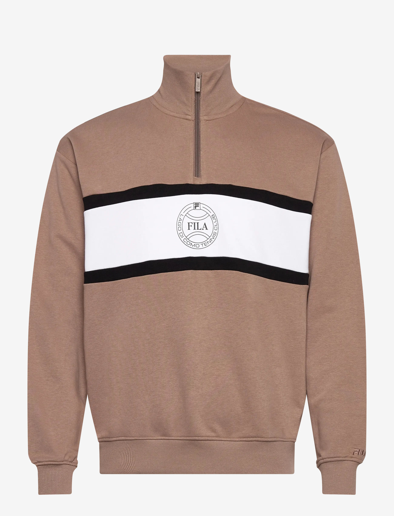 FILA - PARELLA loose half-zip sweatshirt - halfzip strik - taupe gray-bright white - 1