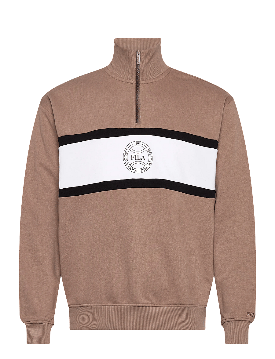 FILA - PARELLA loose half-zip sweatshirt - pullover mit halbem reißverschluss - taupe gray-bright white - 1