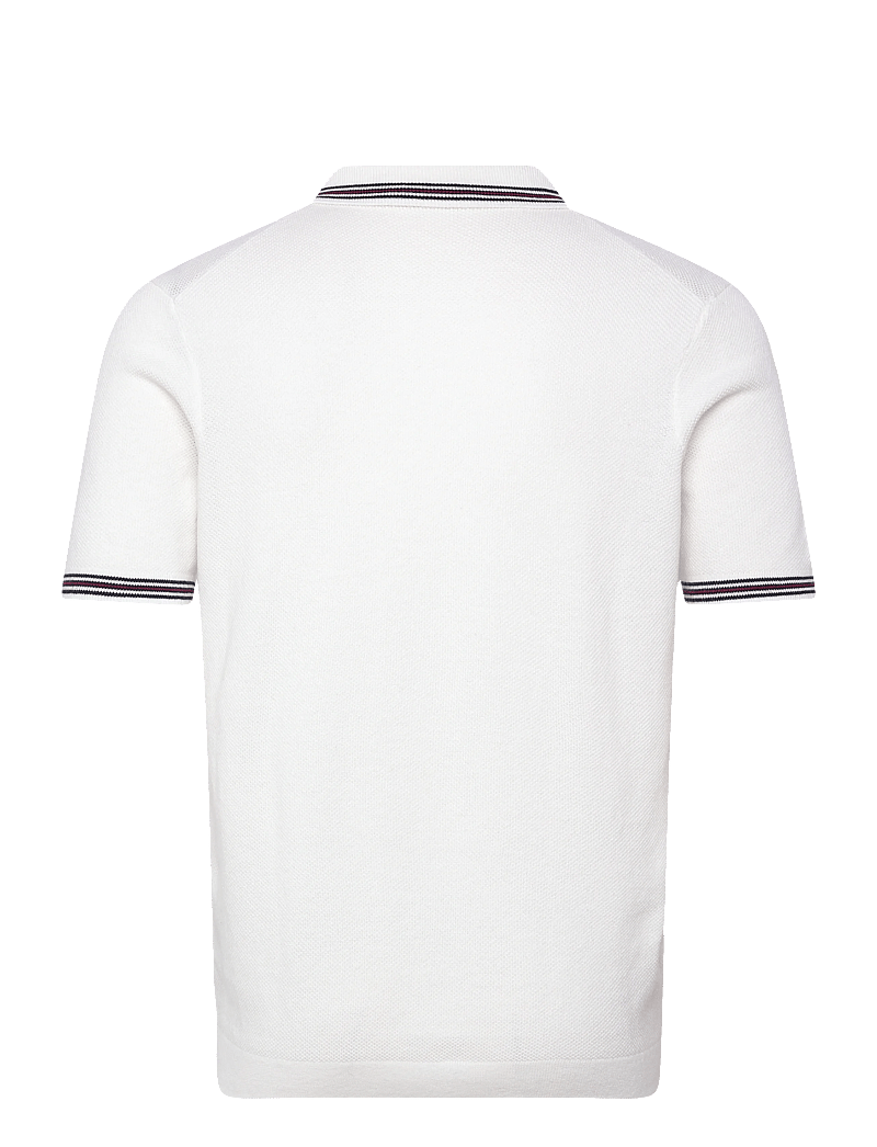 FILA - ORENTANO regular johnny collar knitted polo shirt - oberteile & t-shirts - egret - 1