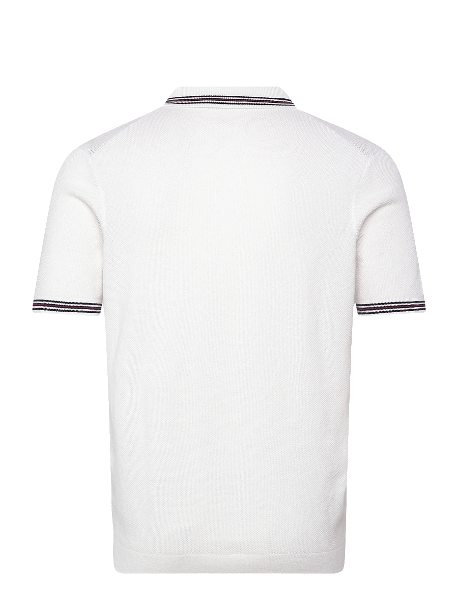 FILA - ORENTANO regular johnny collar knitted polo shirt - toppe & t-shirts - egret - 1