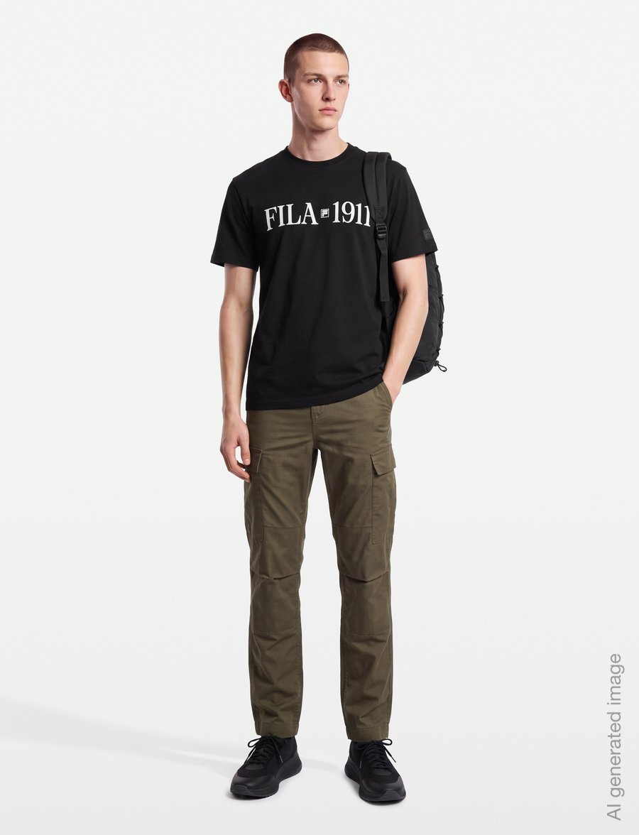 FILA - VINCI relaxed graphic t-shirt - tops & t-shirts - black - 0