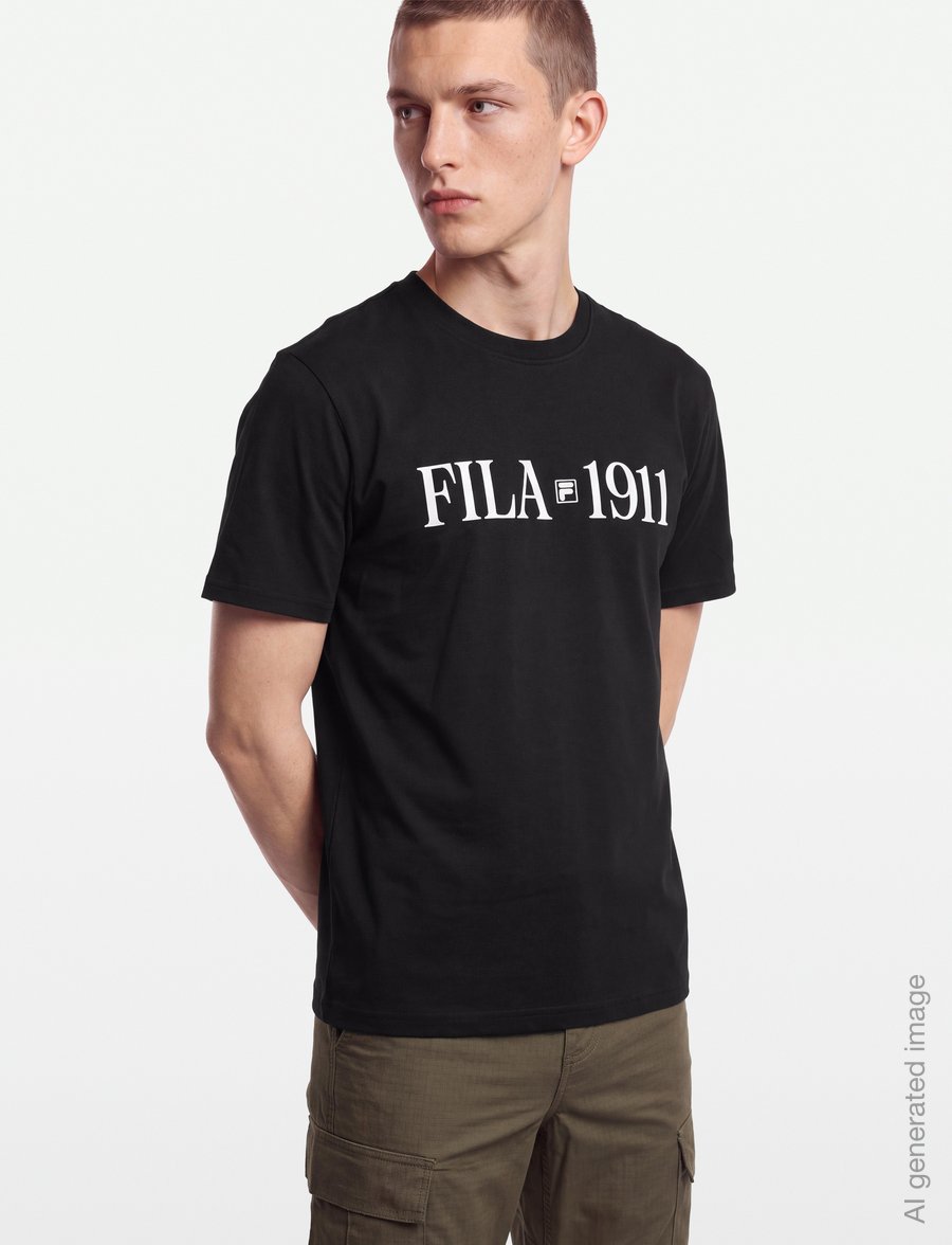 FILA - VINCI relaxed graphic t-shirt - tops & t-shirts - black - 3