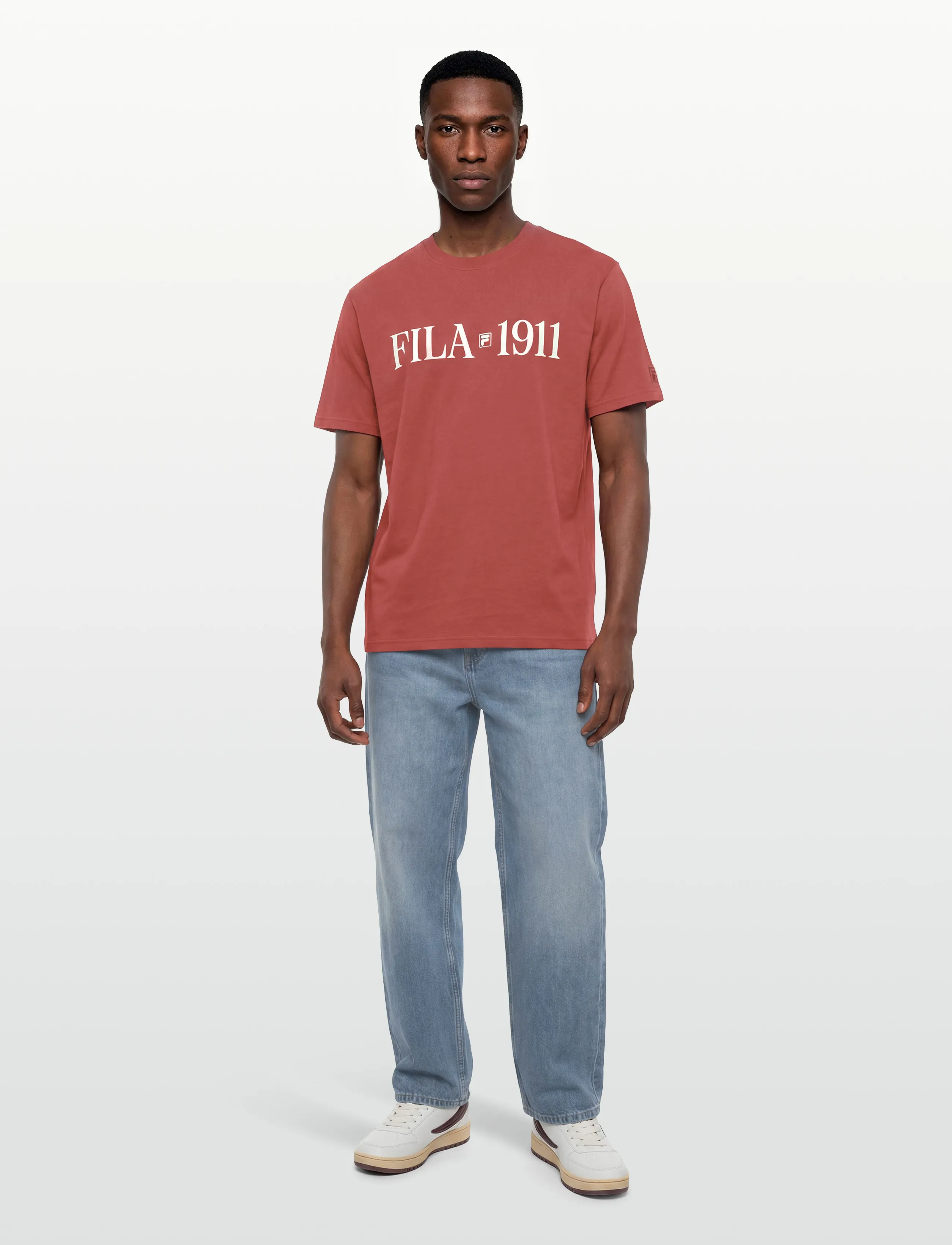 FILA Vinci Relaxed Graphic T-Shirt, Mænd, Grafisk T-Shirt, Rød, Str: S