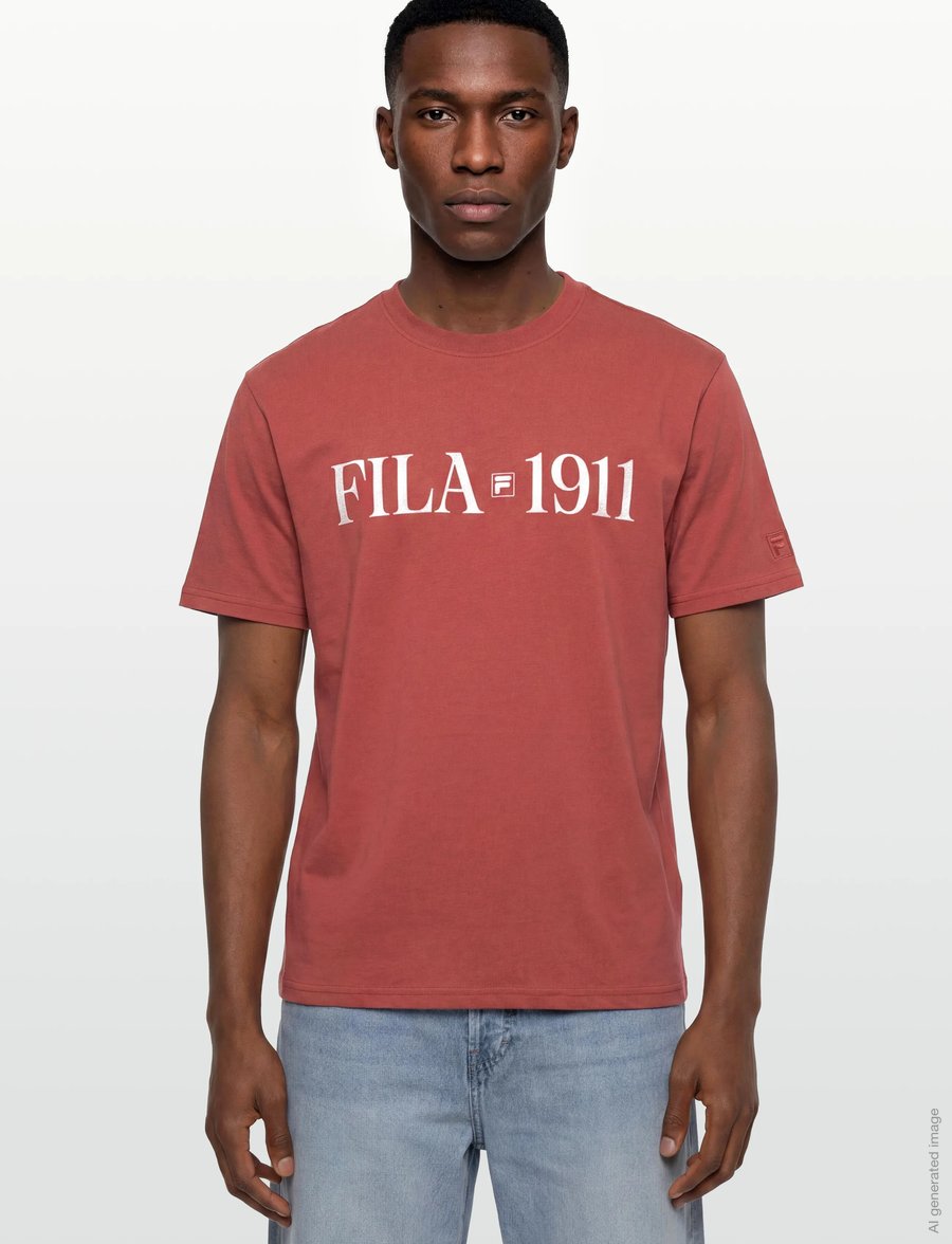 FILA - VINCI relaxed graphic t-shirt - oberteile & t-shirts - etruscan red - 3
