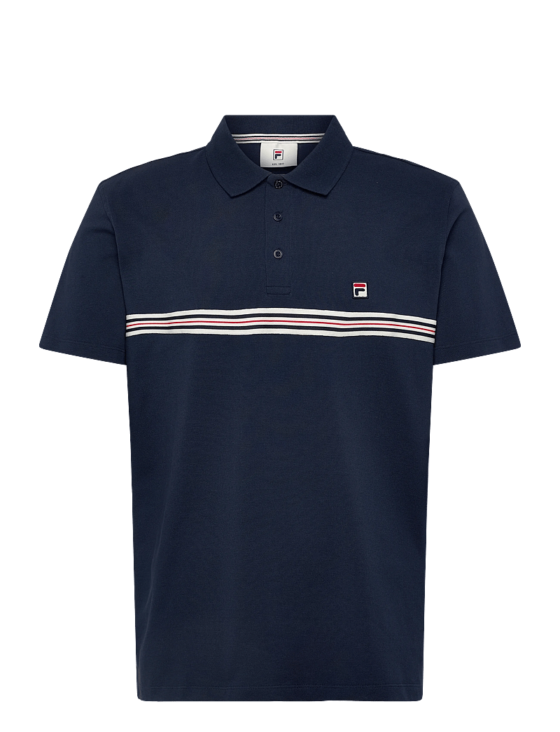 FILA - DIECIMO regular heritage tape polo shirt - alussärgid ja t-särgid - black iris - 0