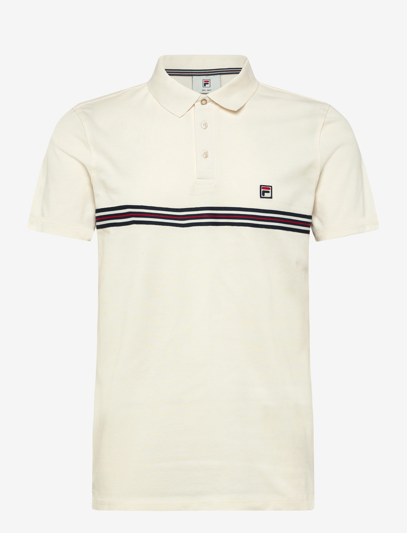 FILA - DIECIMO regular heritage tape polo shirt - toppe & t-shirts - egret - 0