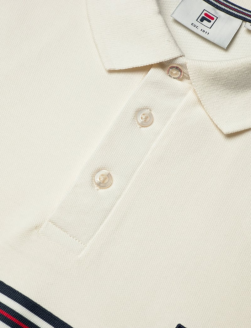 FILA - DIECIMO regular heritage tape polo shirt - toppe & t-shirts - egret - 2