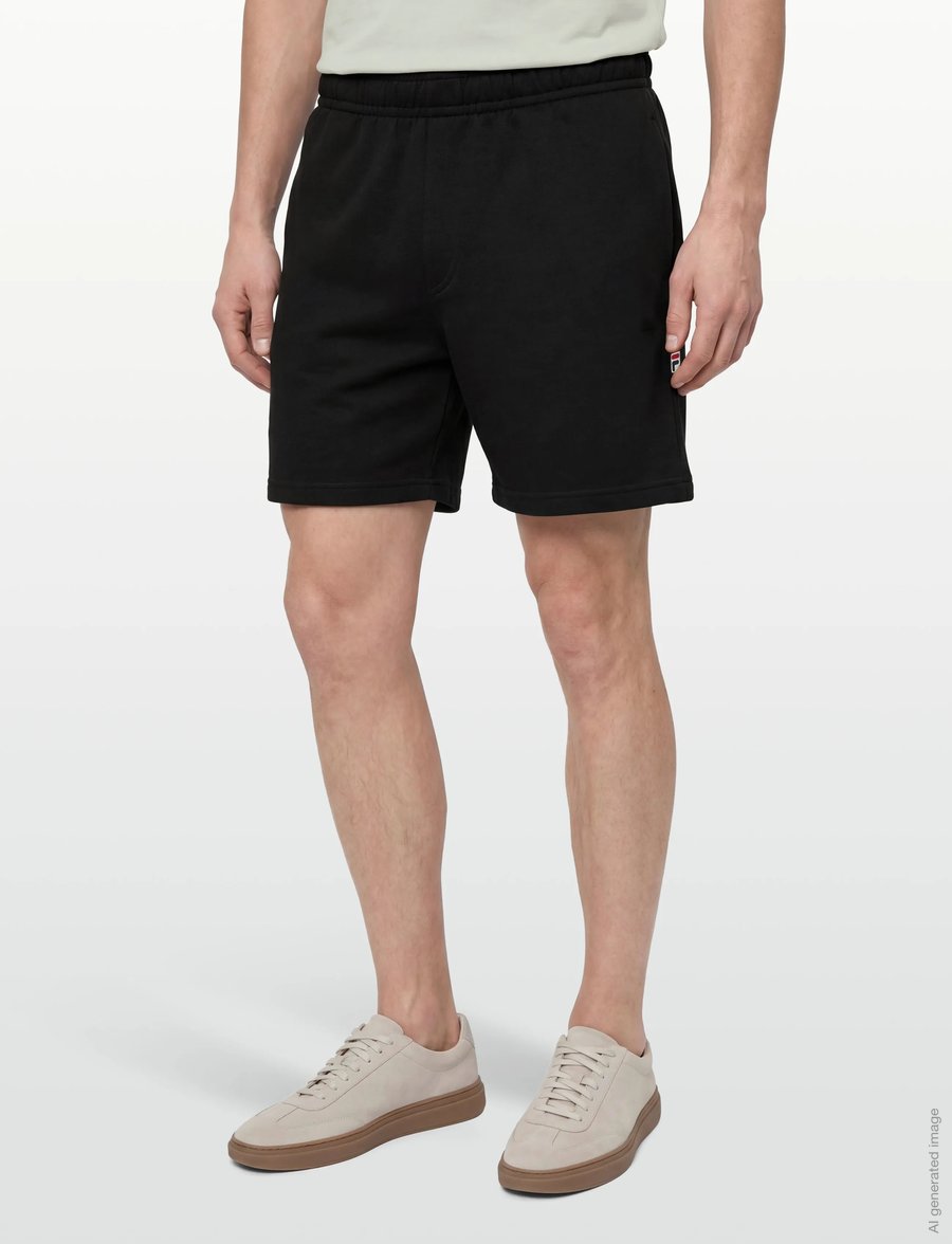 FILA - DIECIMO regular heritage tape sweat shorts - hosen - black - 5