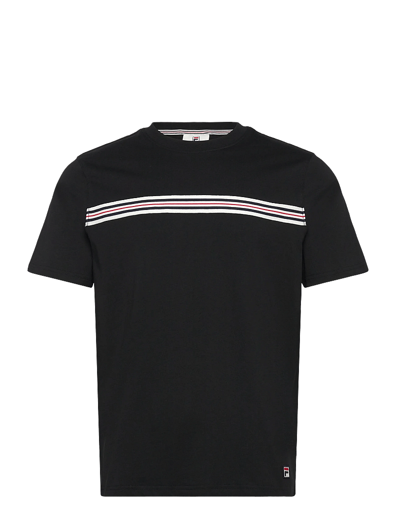 FILA - DIECIMO regular heritage tape t-shirt - t-shirts - black - 0