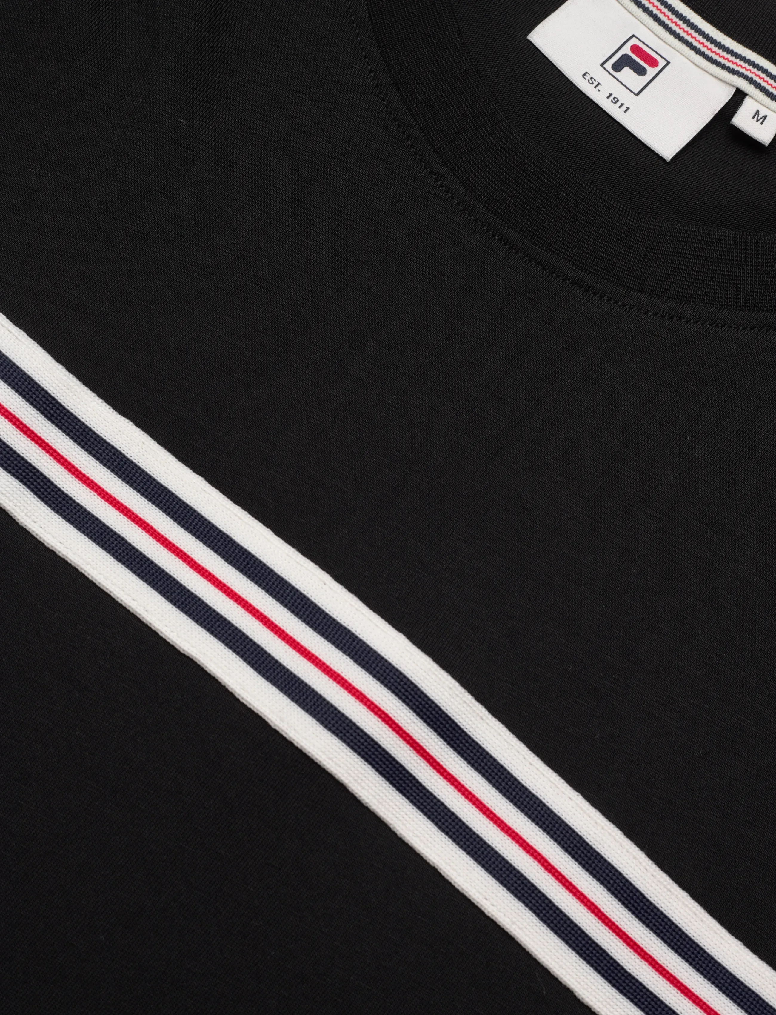 FILA - DIECIMO regular heritage tape t-shirt - die niedrigsten preise - black - 2