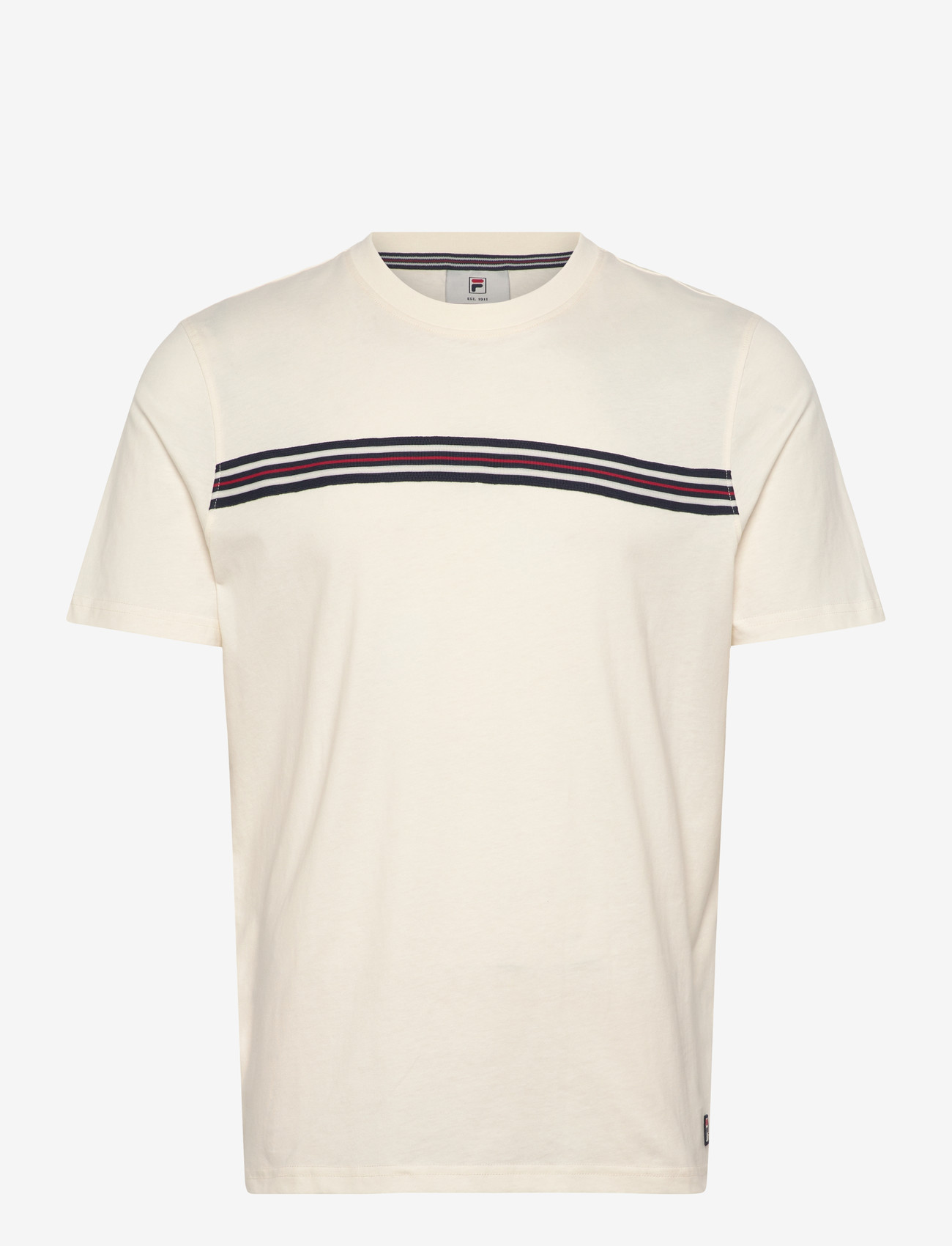 FILA - DIECIMO regular heritage tape t-shirt - t-shirts - egret - 0