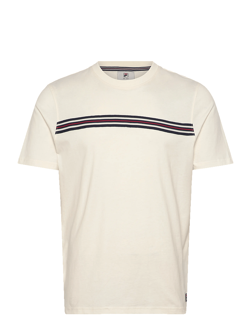 FILA - DIECIMO regular heritage tape t-shirt - t-shirts - egret - 0