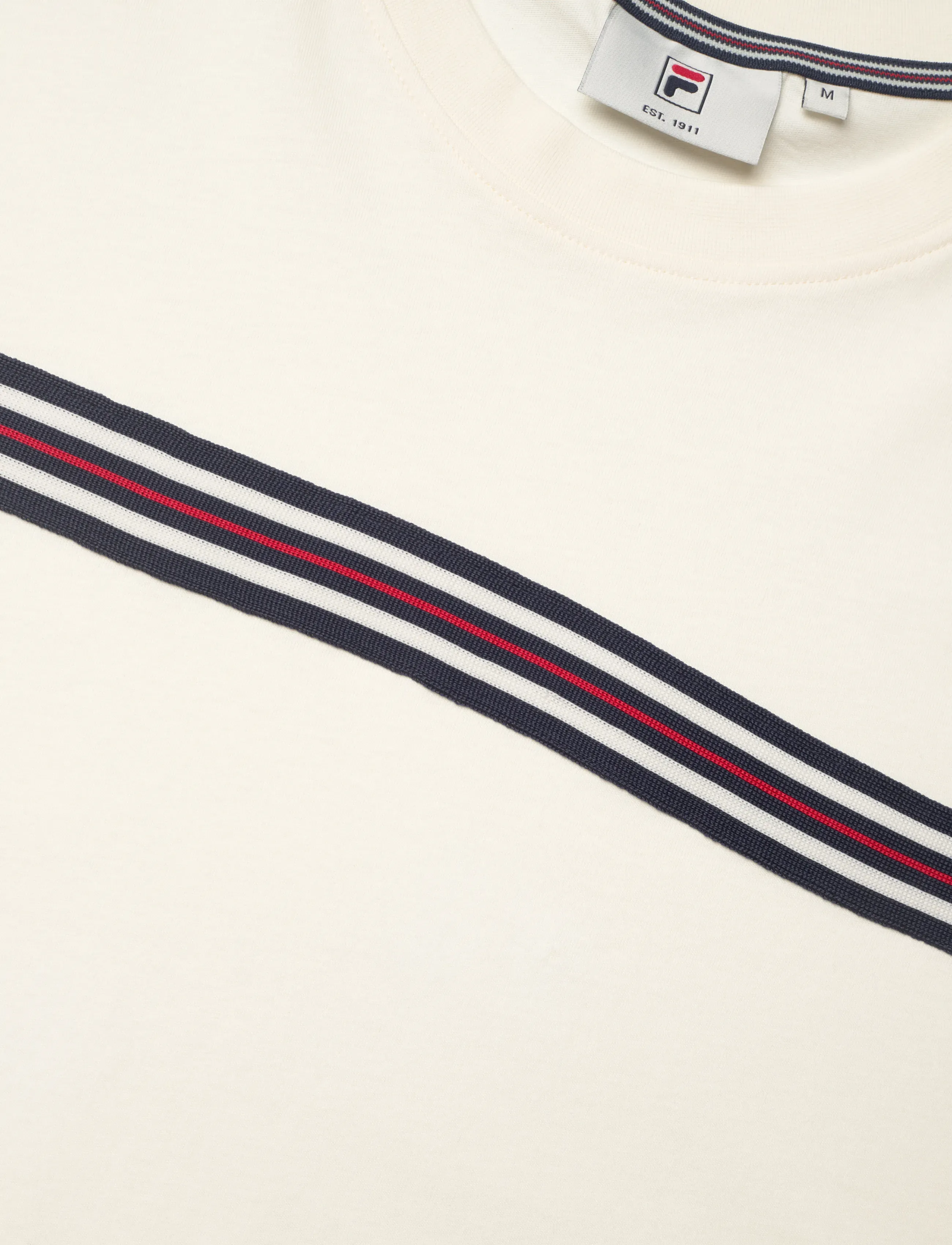 FILA - DIECIMO regular heritage tape t-shirt - tops & t-shirts - egret - 2