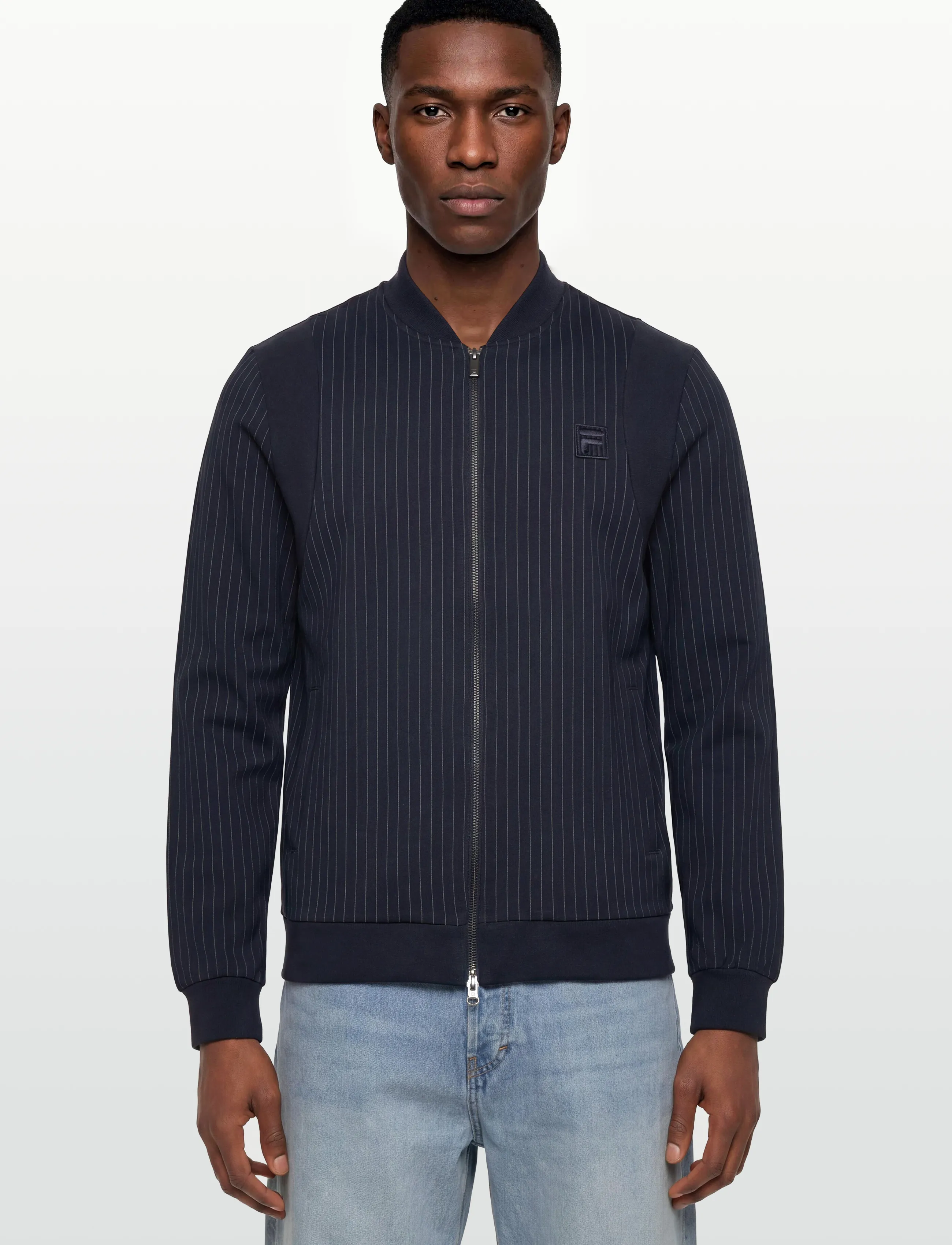FILA - LUCCA regular pinstriped track jacket - sportjacken - black iris / egret striped - 3