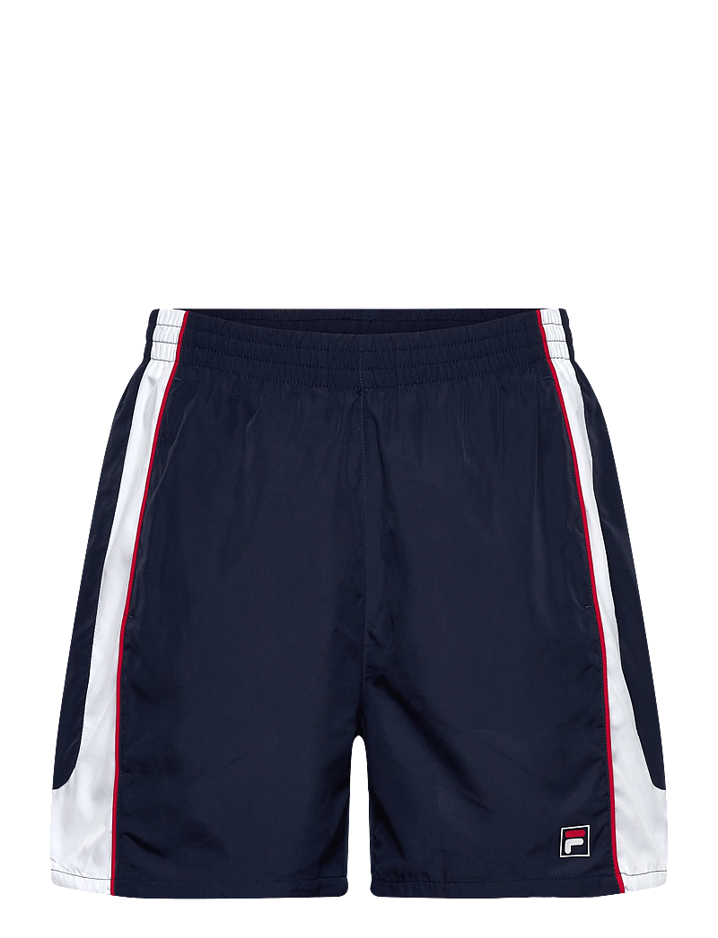 FILA - PISTOIA loose blocked woven shorts - afslappede shorts - black iris-bright white - 0