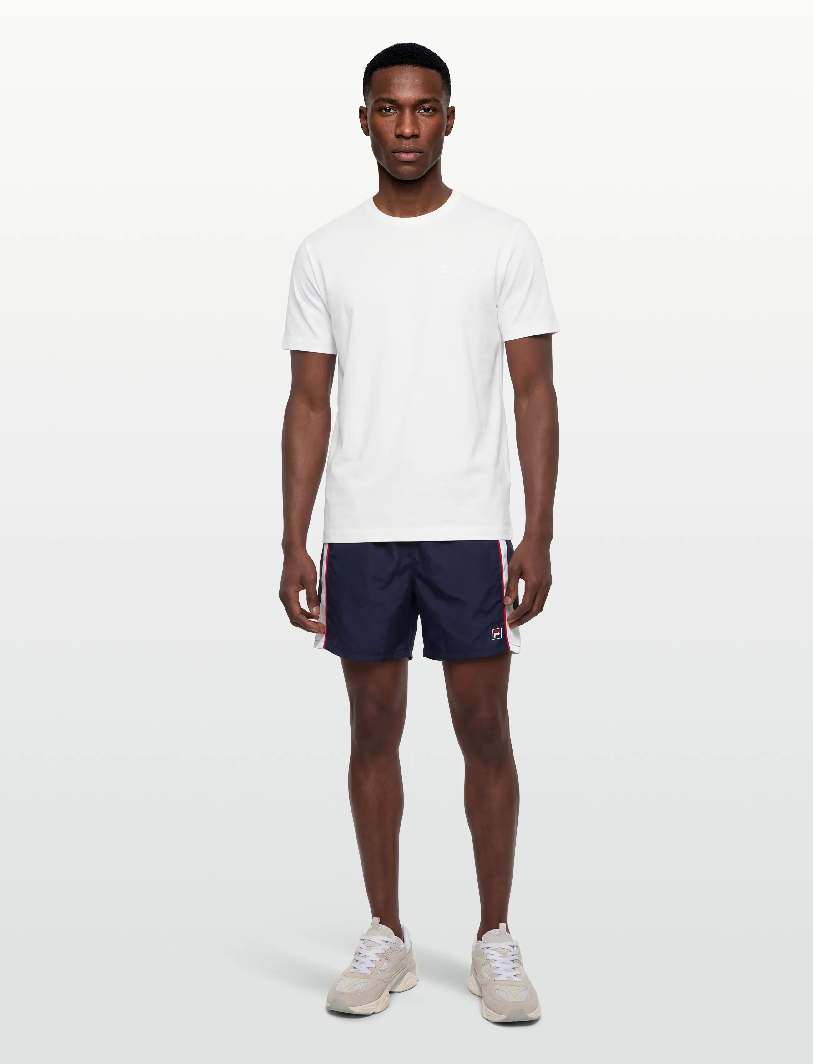 FILA Pistoia Loose Blocked Woven Shorts, Sidestribede Vævede Shorts, Navy, Str: XS