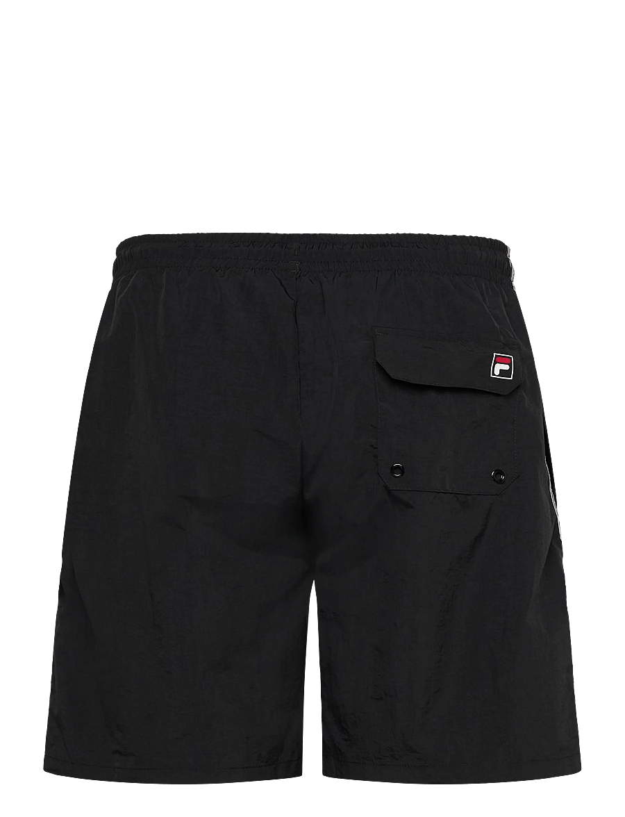 FILA - LERICI loose heritage tape beach shorts - badbyxor - black - 1