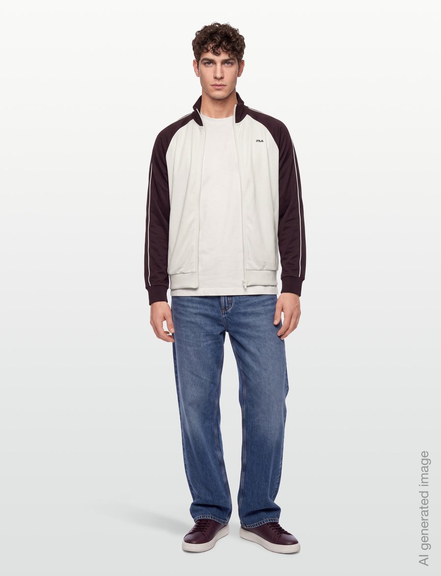 FILA - LAVIS regular piping track jacket - sportjacken - fudge-egret - 0