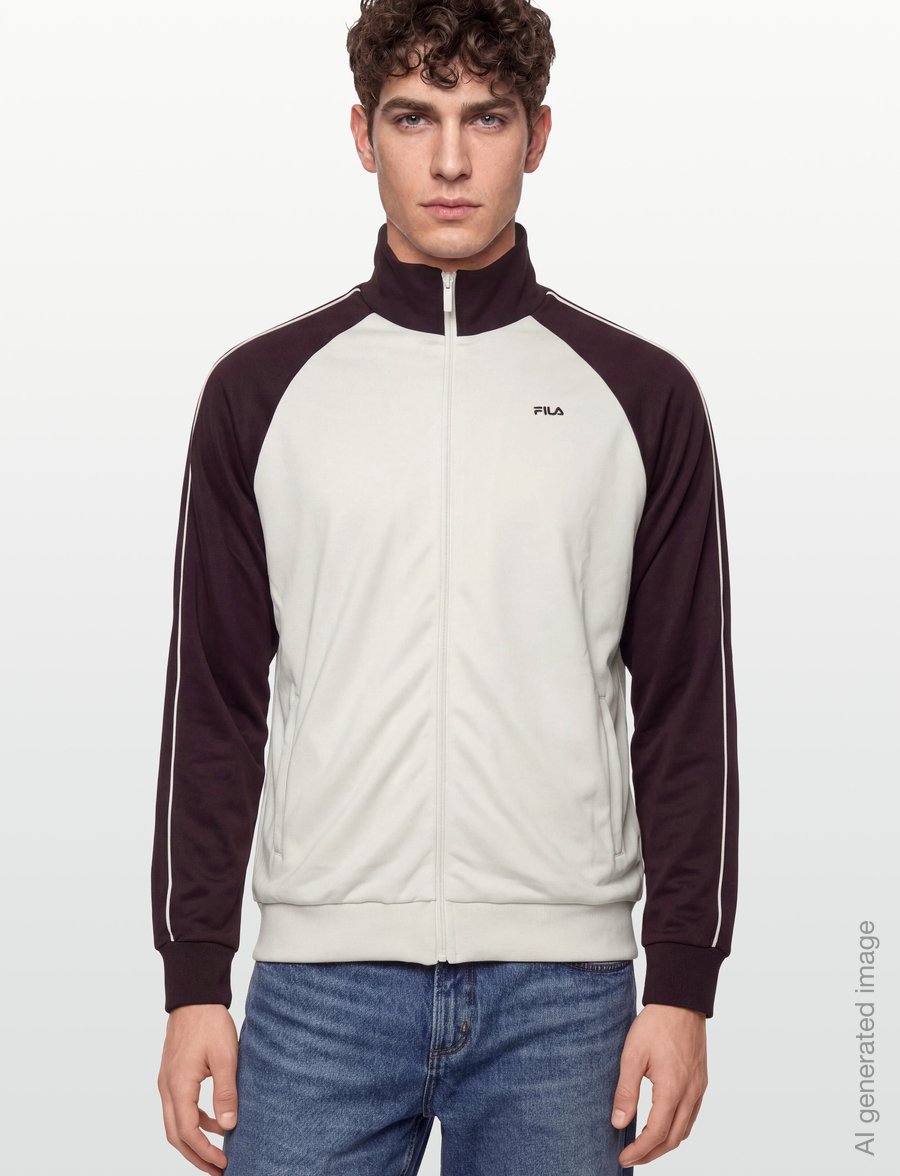 FILA - LAVIS regular piping track jacket - sportjacken - fudge-egret - 3